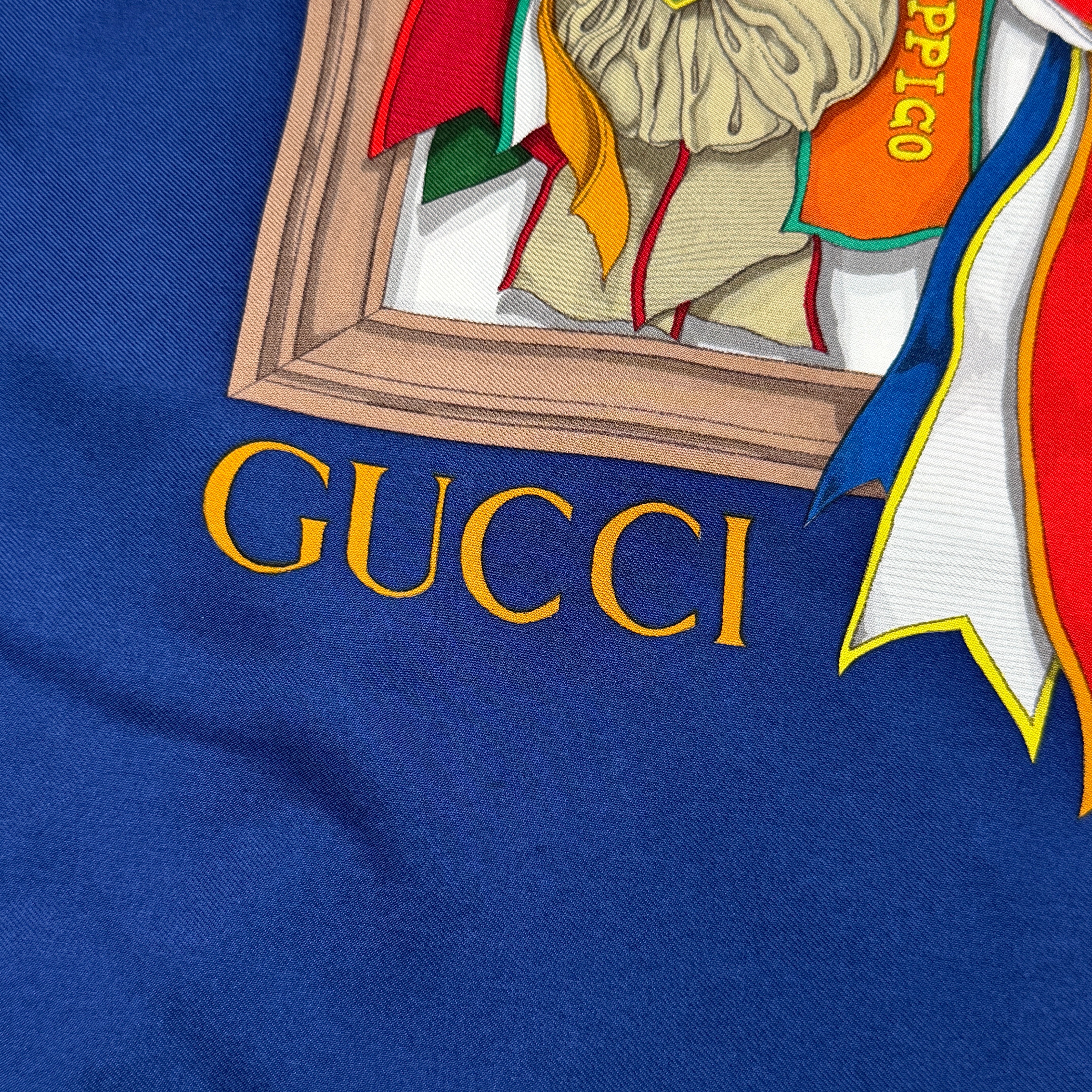 Gucci Medal Ribbon Silk Scarf Multicolor