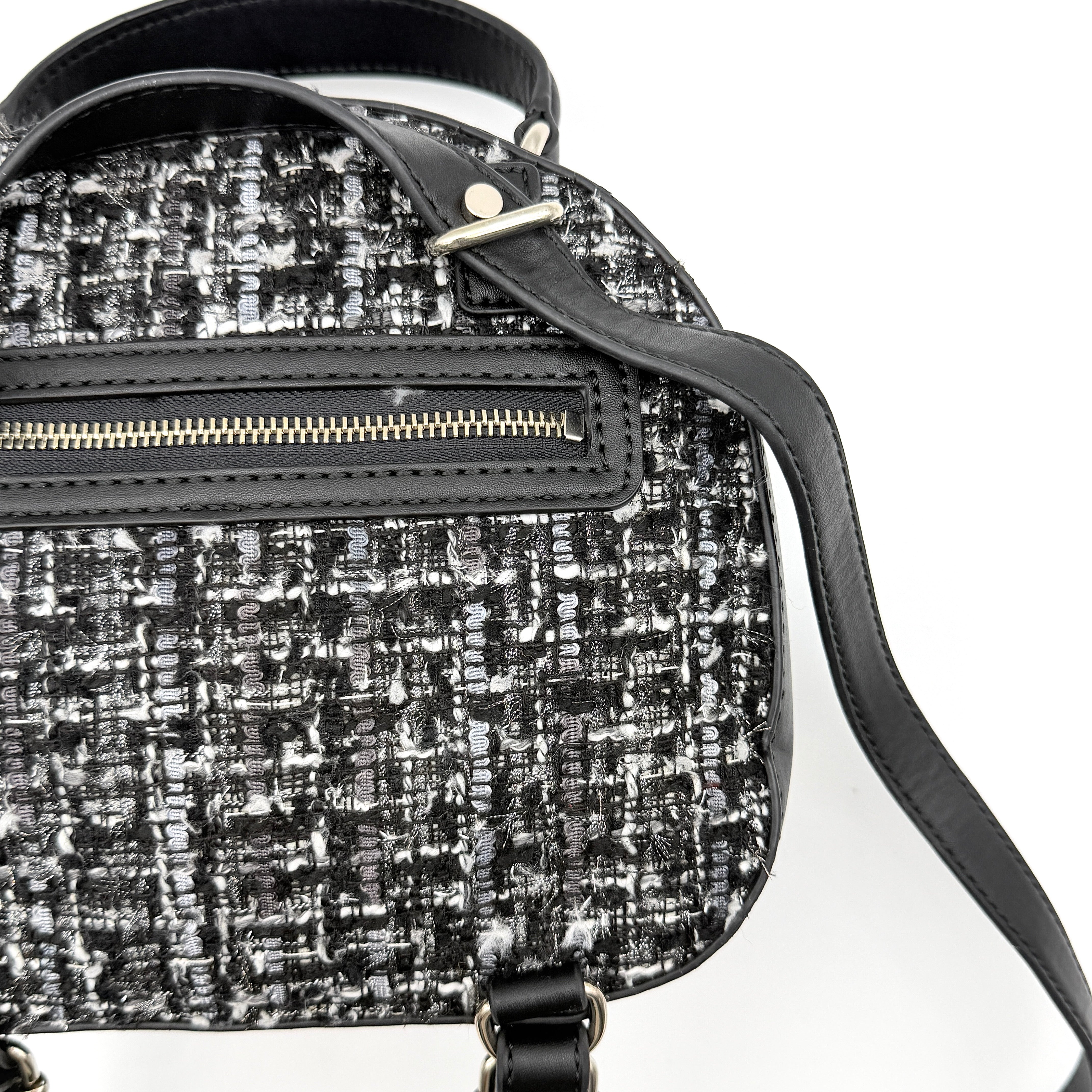 Guess Viola Tweed Convertible Crossbody Backpack Black