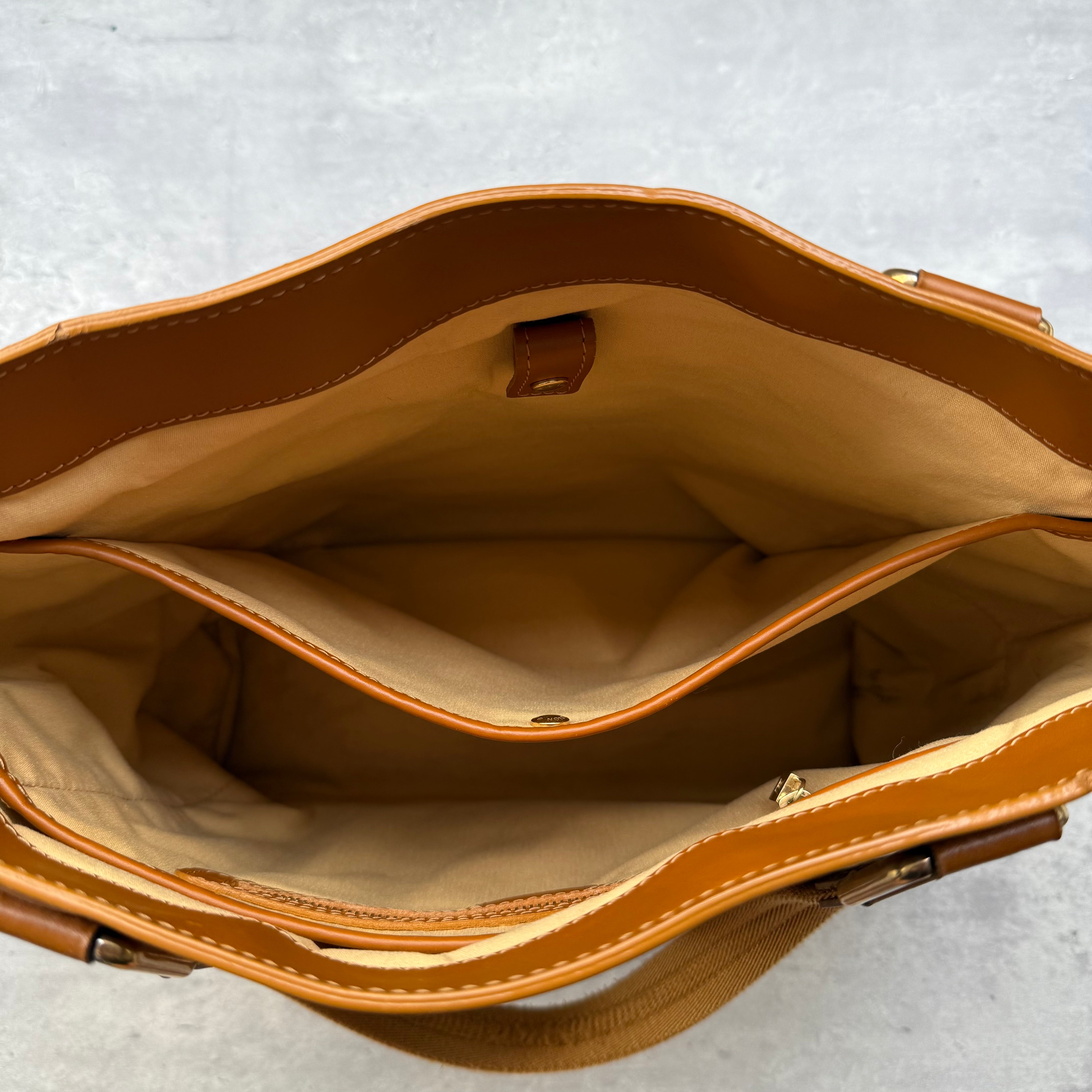 Louis Vuitton Mini Lin Monogram Lucille GM HandBag Beige/Caramel