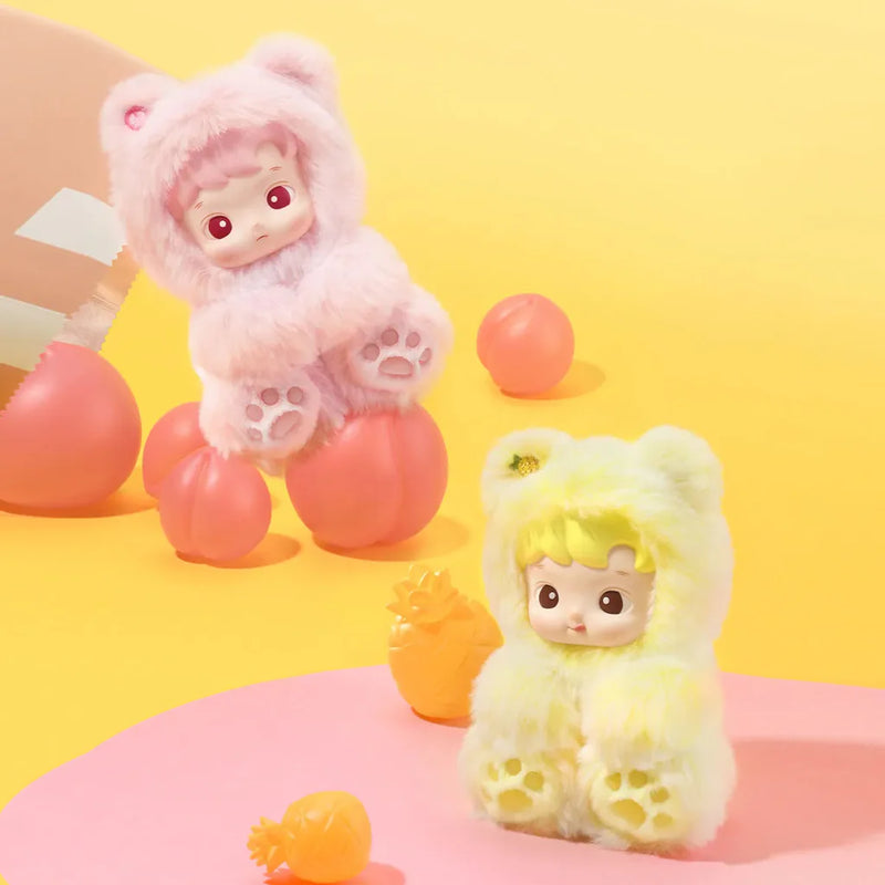 POPMART HACIPUPU Gummy Bear Series Vinyl Plush Pendant – blind box featuring soft bear-suit characters in fruity pastel colors