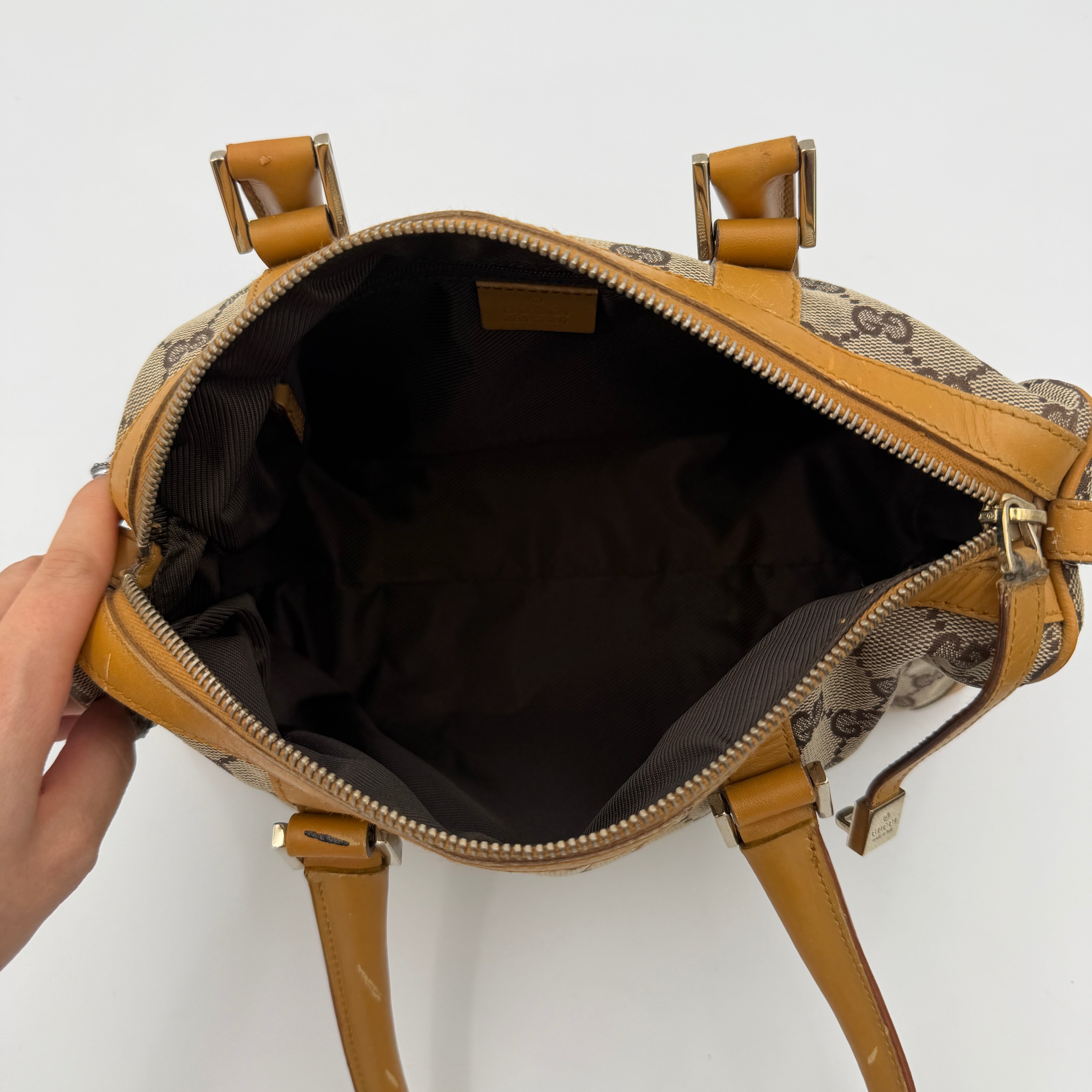 Gucci GG Monogram Abbey Mini Boston Shoulder Bag Beige