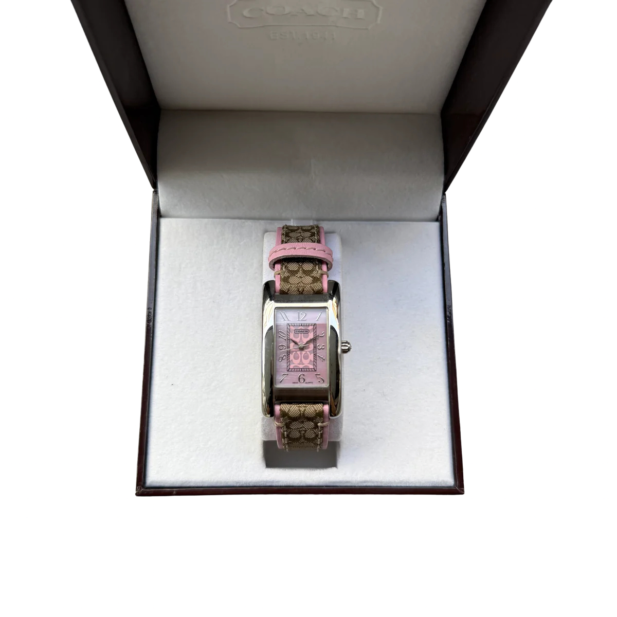 Coach Vintage Signature Canvas Watch (Pink Dial)