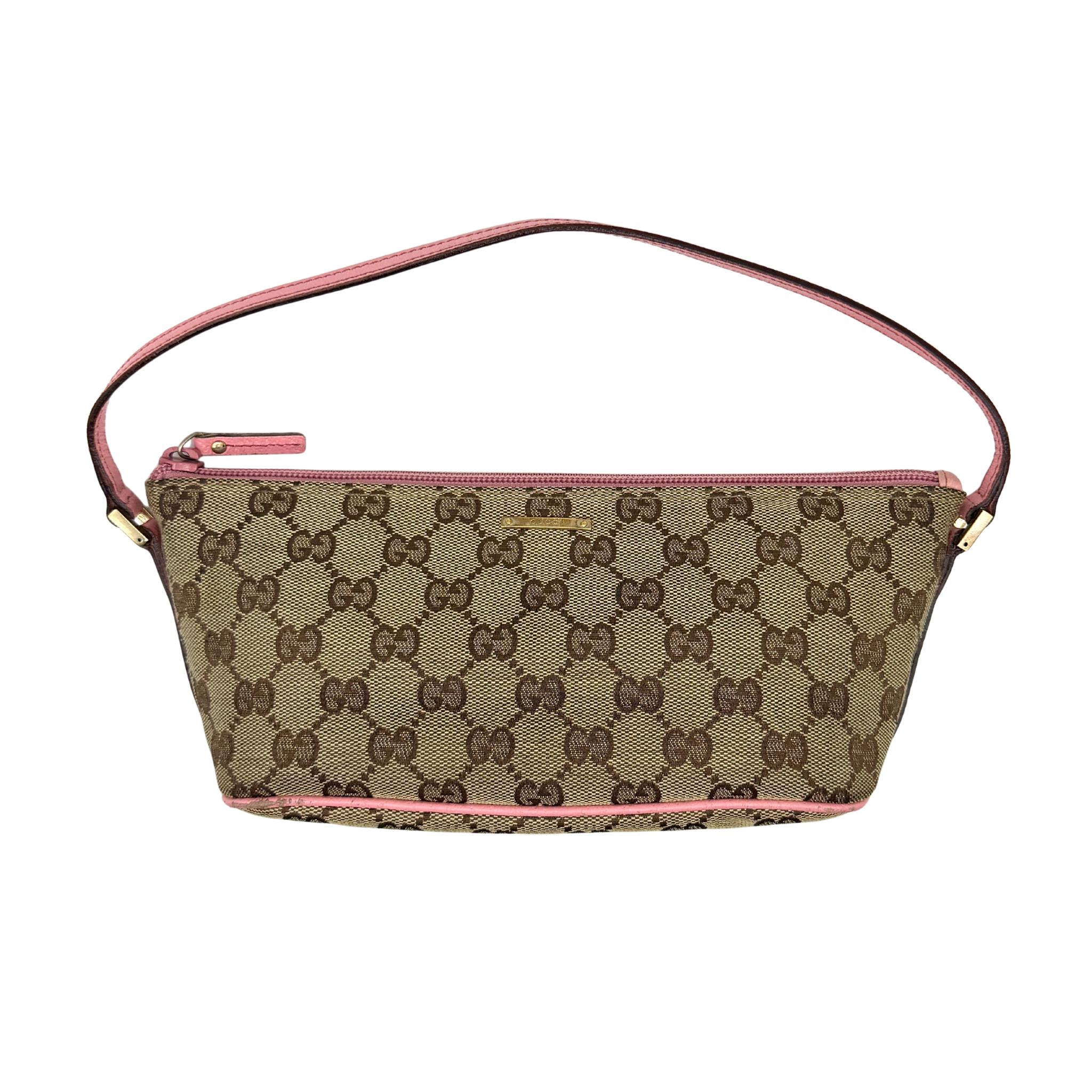 Gucci GG Monogram Pochette Boat Shoulder Bag Beige/Pink