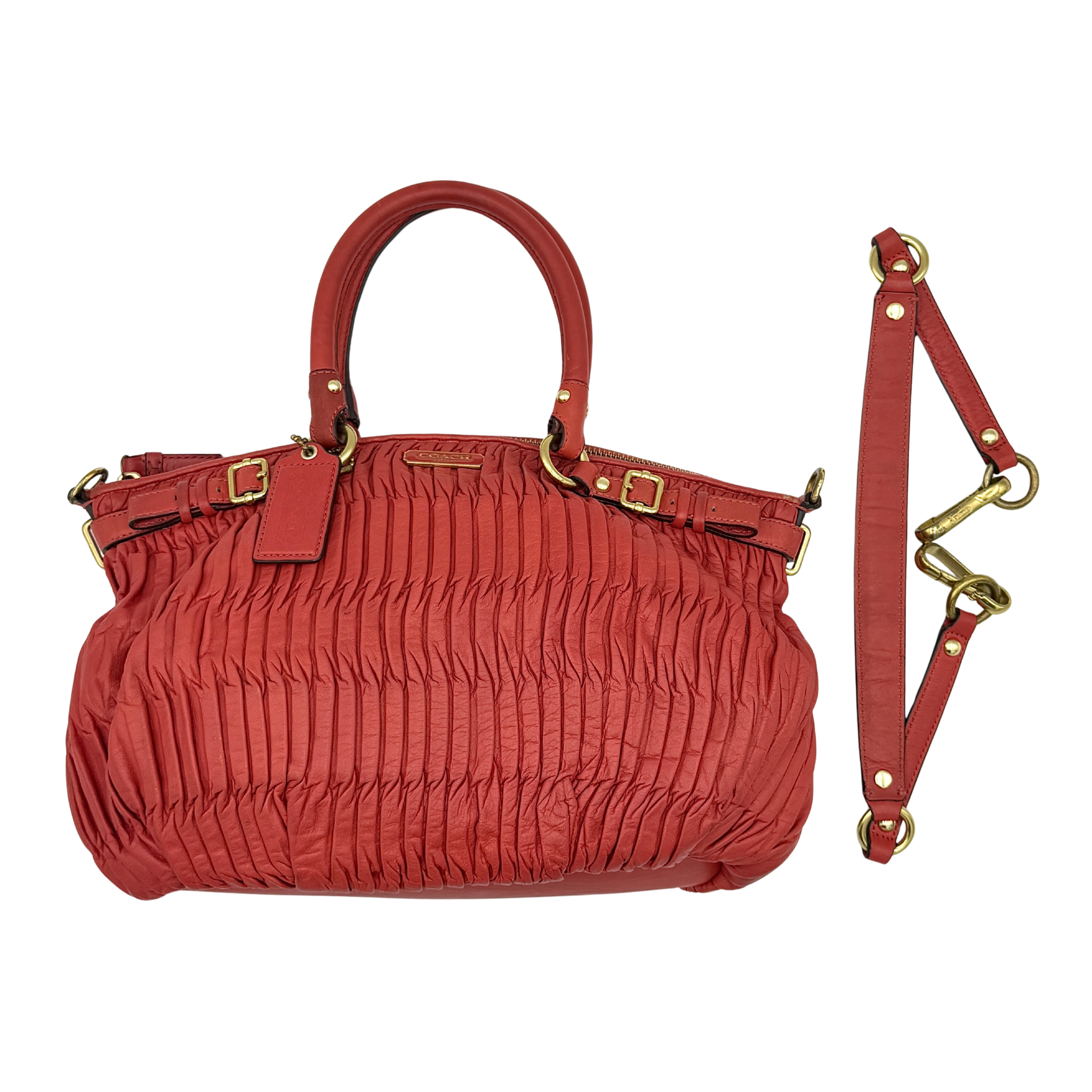 Coach 2Way Signature Madison Shoulder Bag Red