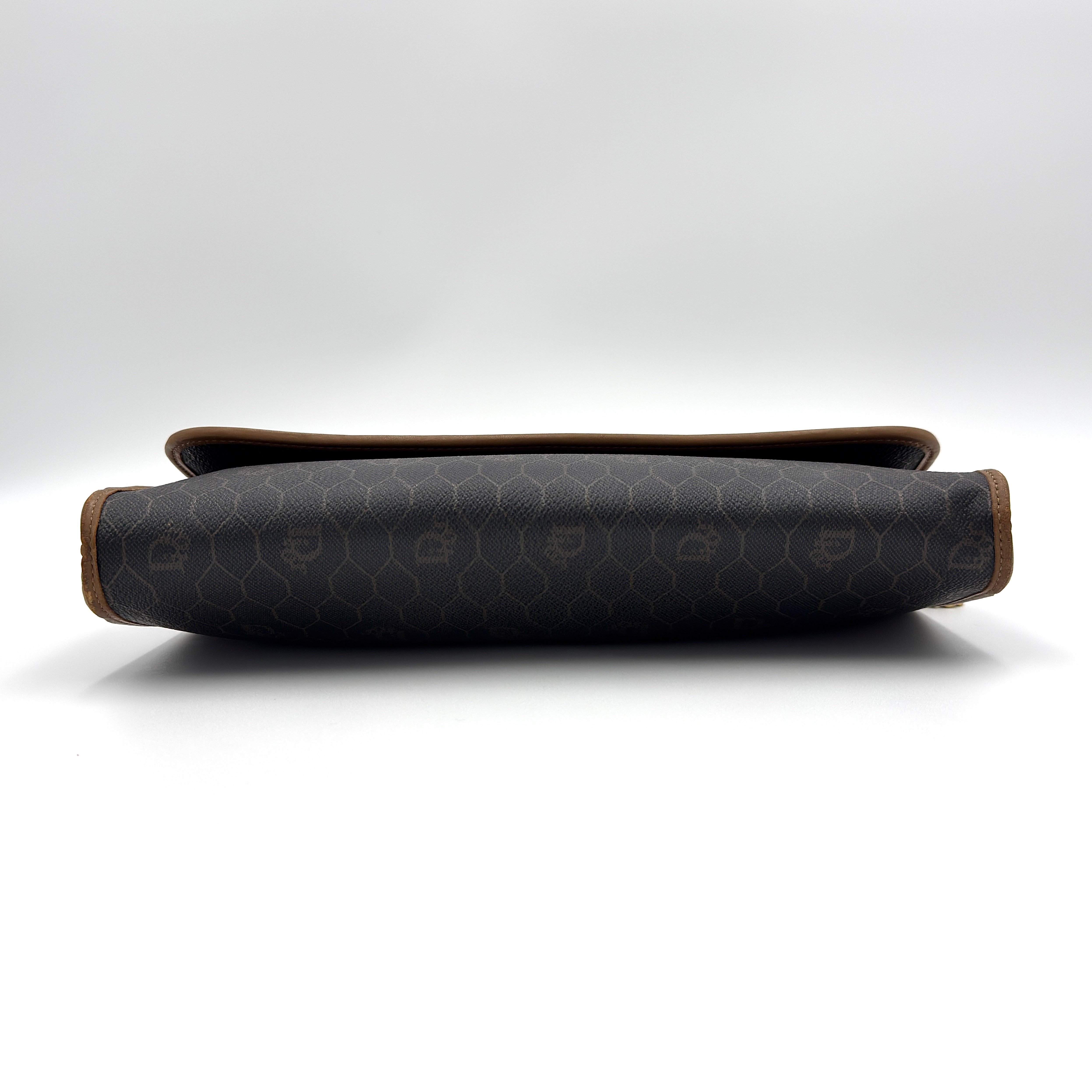 Dior Honeycomb Canvas Chain Shoulder Bag Brown