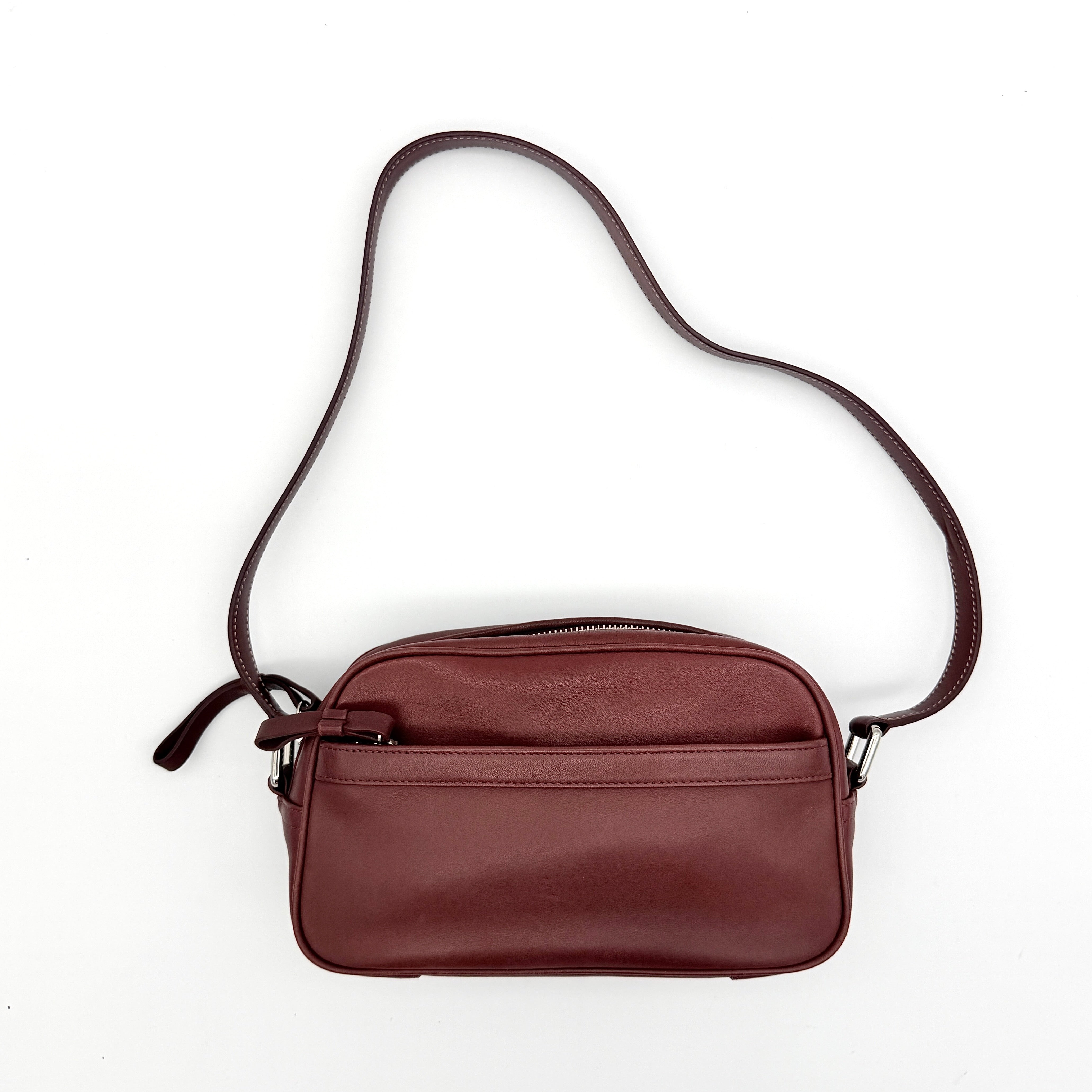Coach Leather Shoulder Bag Burgundy