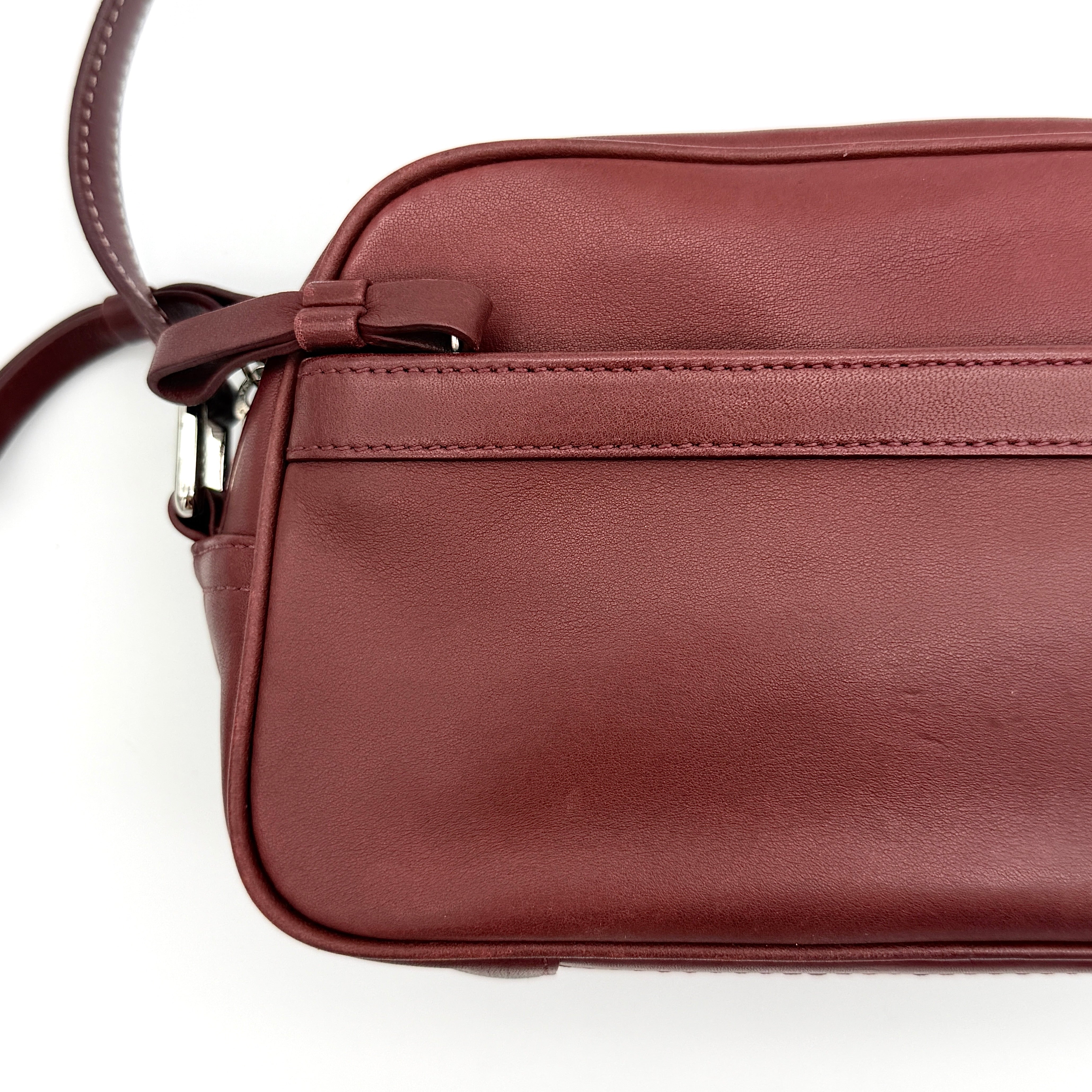 Coach Leather Shoulder Bag Burgundy