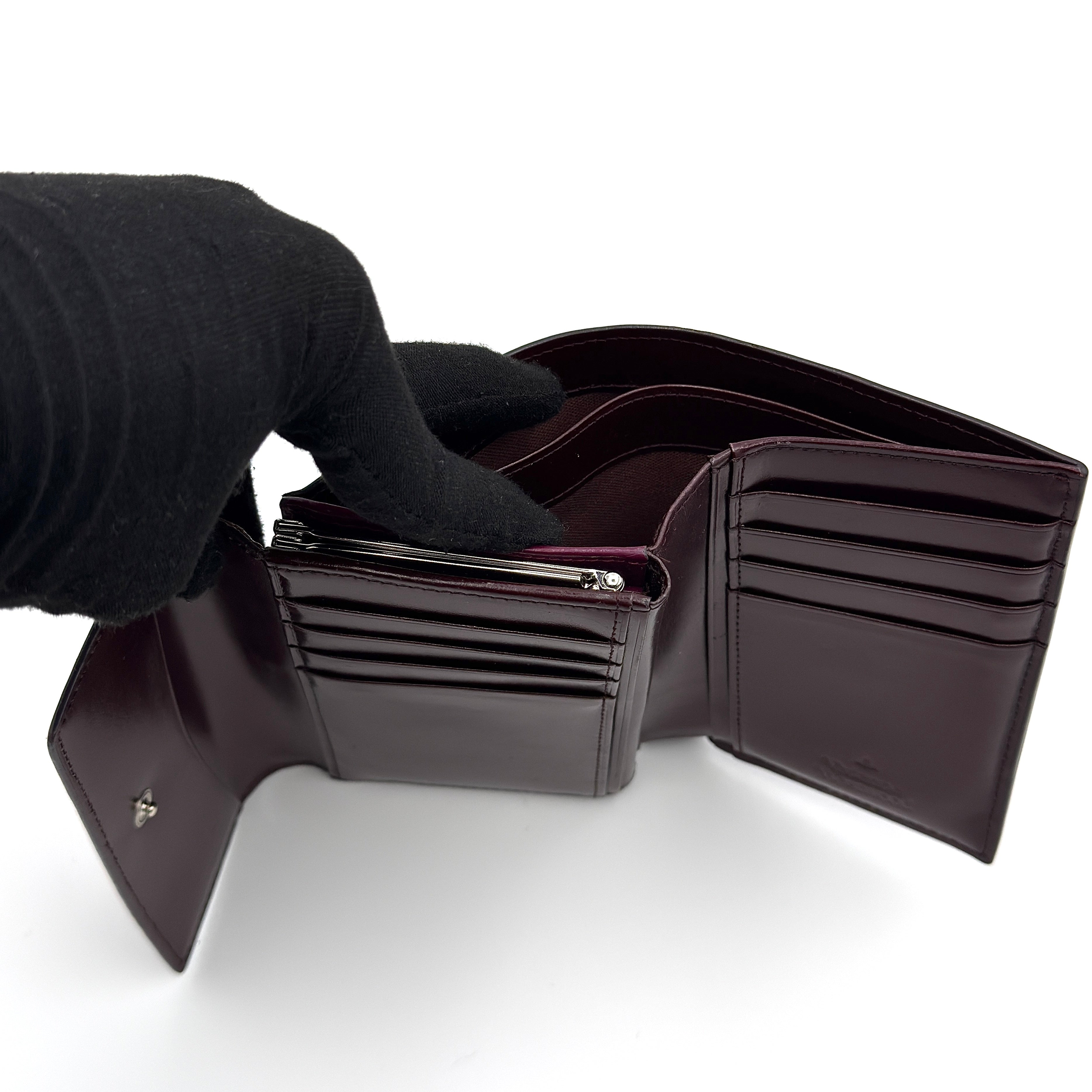 Vivienne Westwood Mini Orb Trifold Wallet Burgundy