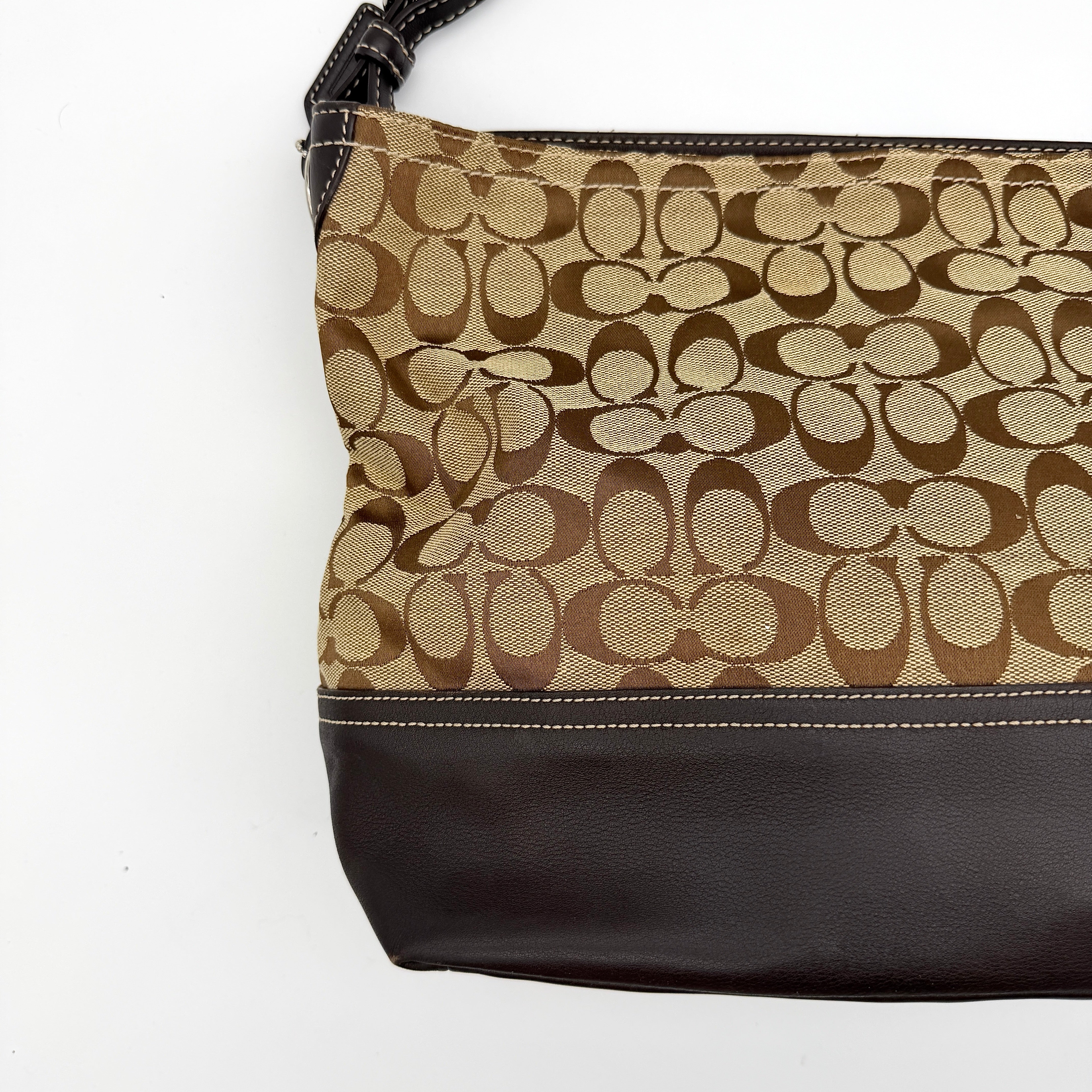 Coach Signature Park Hobo Shoulder Bag Beige/Brown