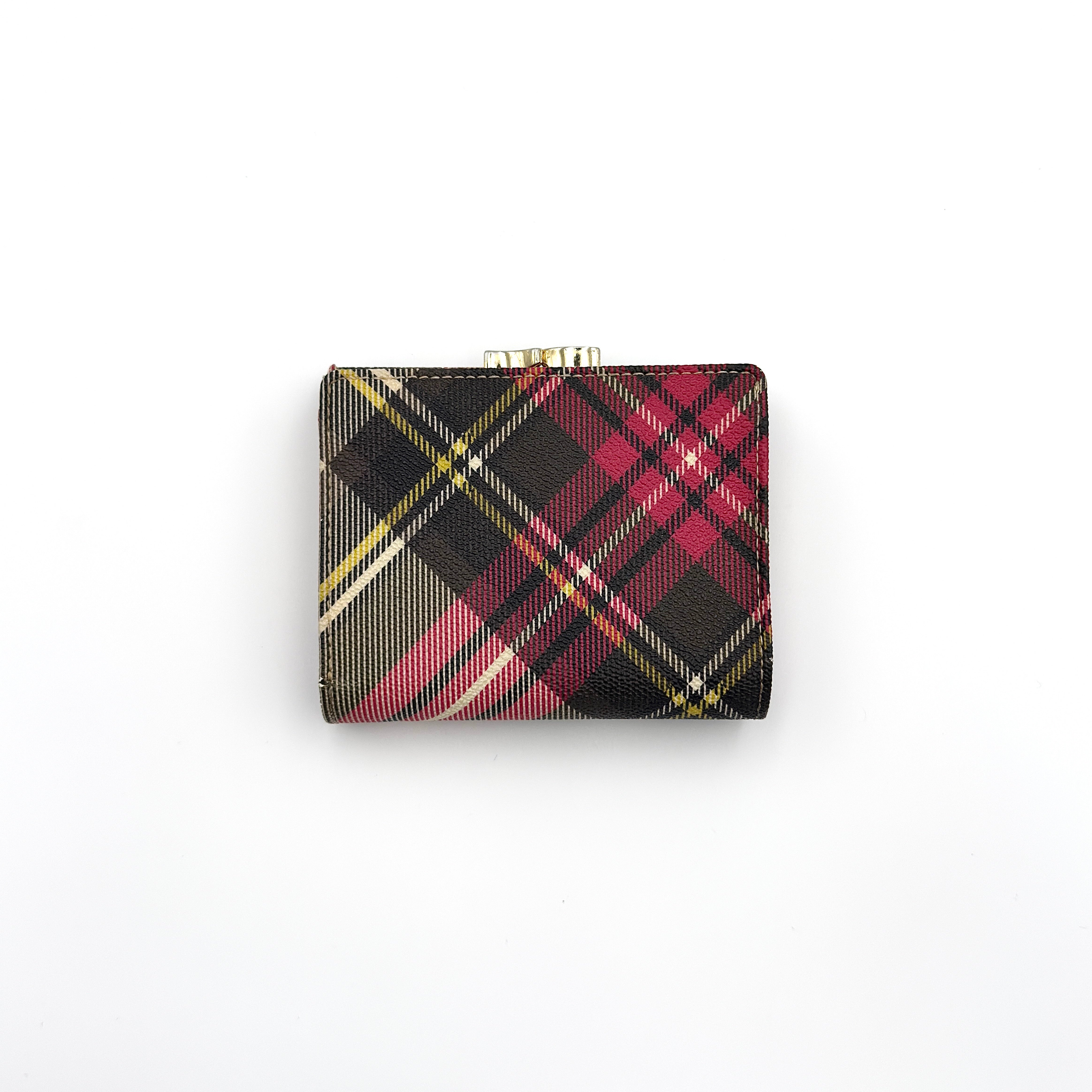 Vivienne Westwood Orb Plaid Tartan Mini Wallet Multicolor