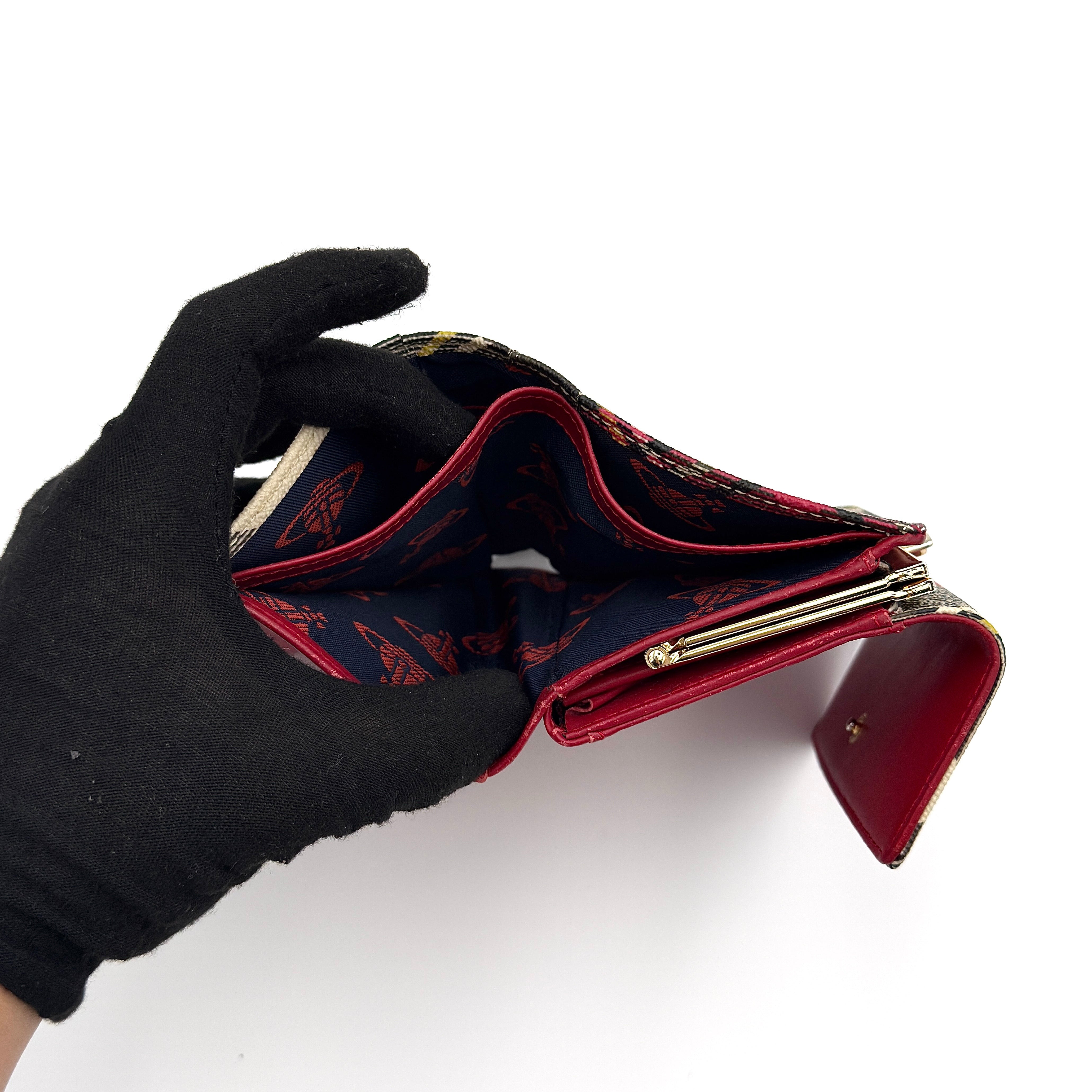 Vivienne Westwood Orb Plaid Tartan Mini Wallet Multicolor