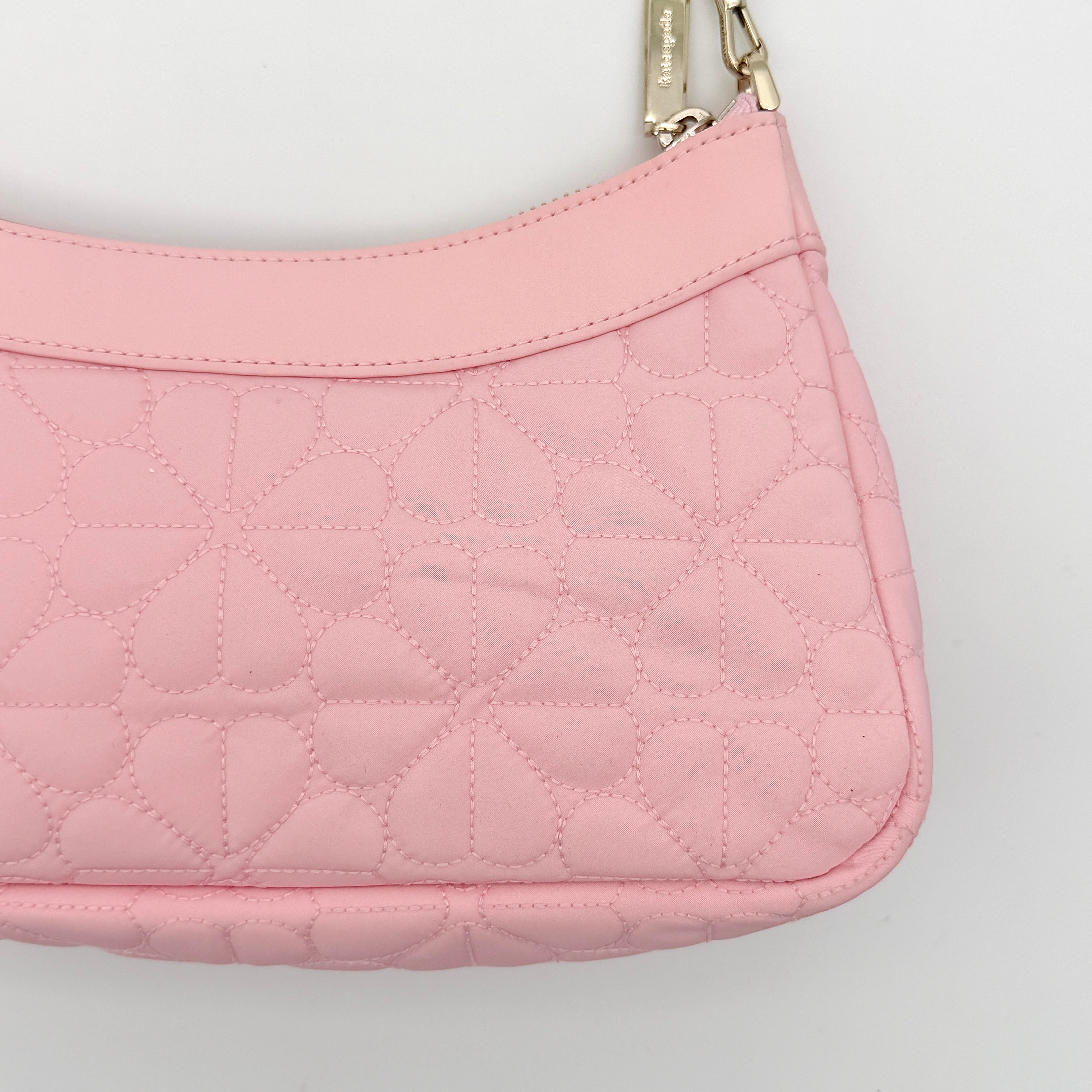 Kate Spade 2Way Spade Flower Quilted Nylon Shoulder Bag Pink