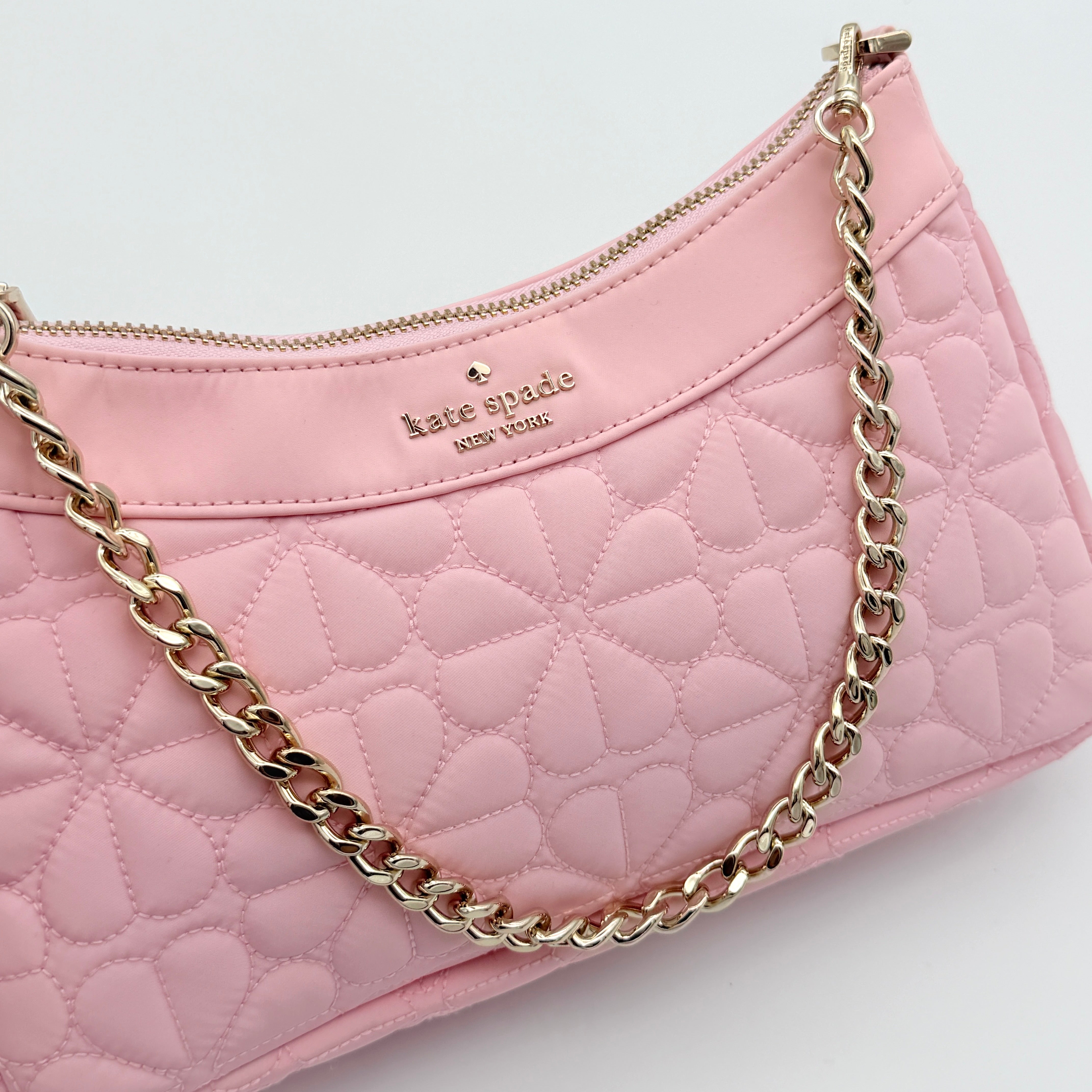 Kate Spade 2Way Spade Flower Quilted Nylon Shoulder Bag Pink