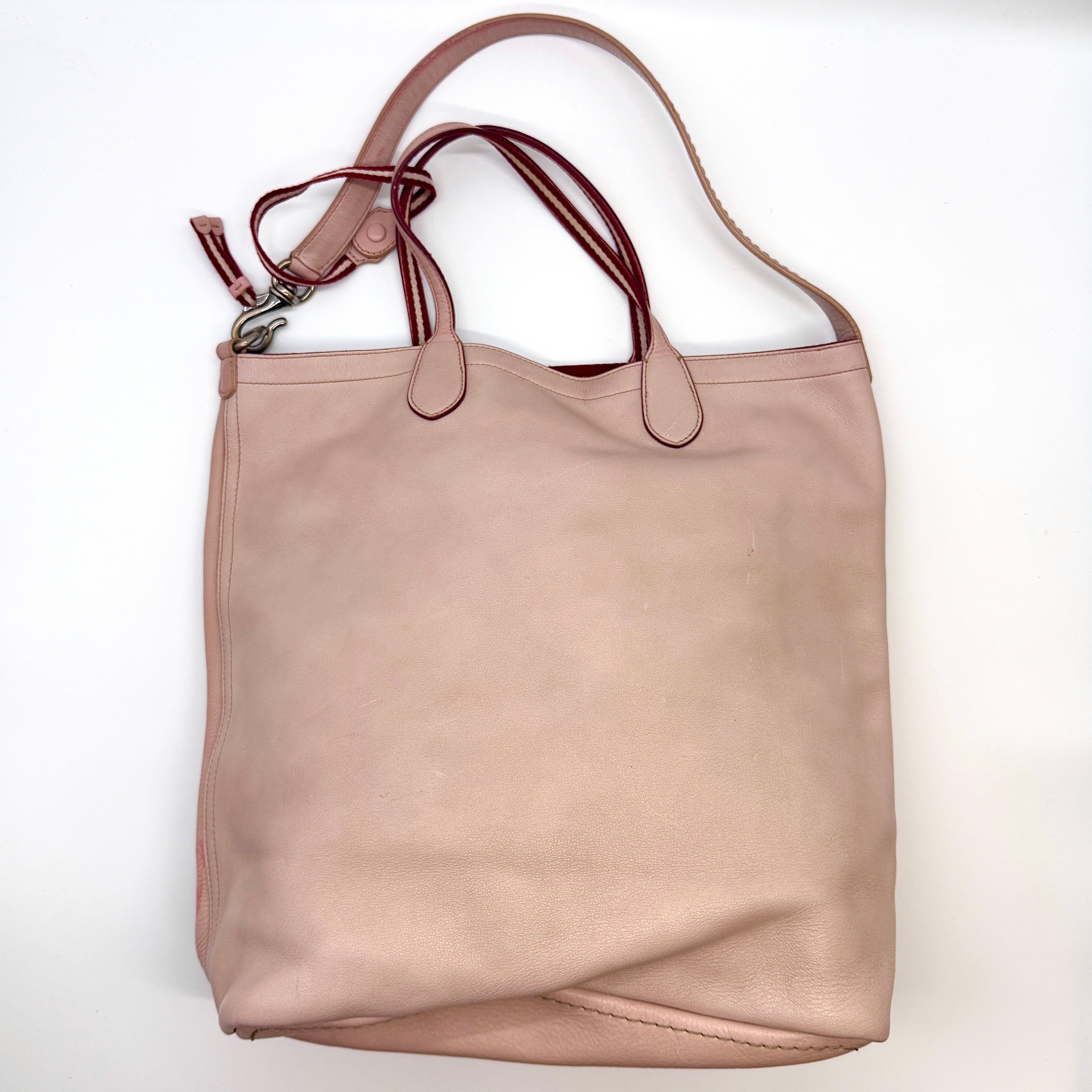 Bally Leather Tote Bag Pink