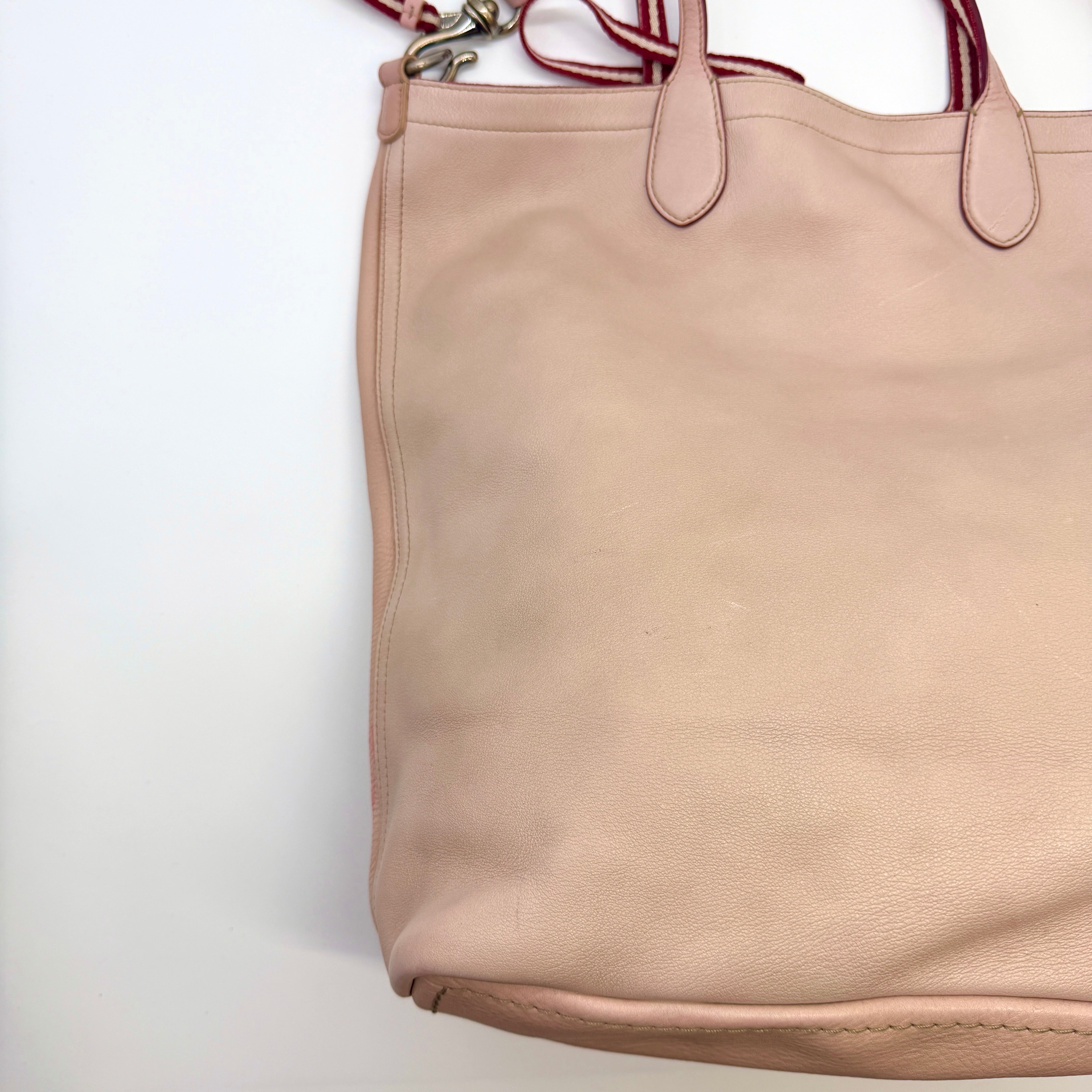 Bally Leather Tote Bag Pink
