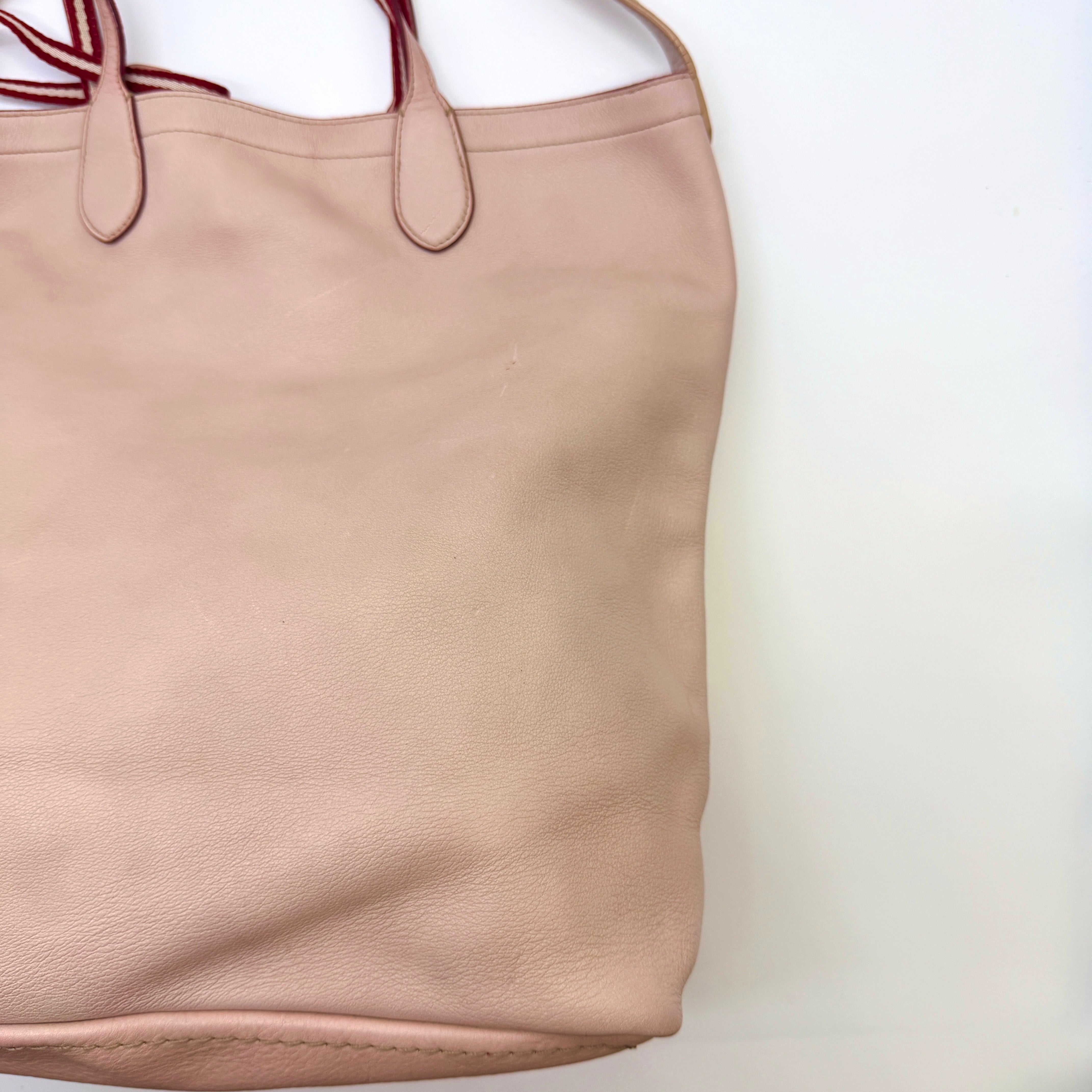Bally Leather Tote Bag Pink