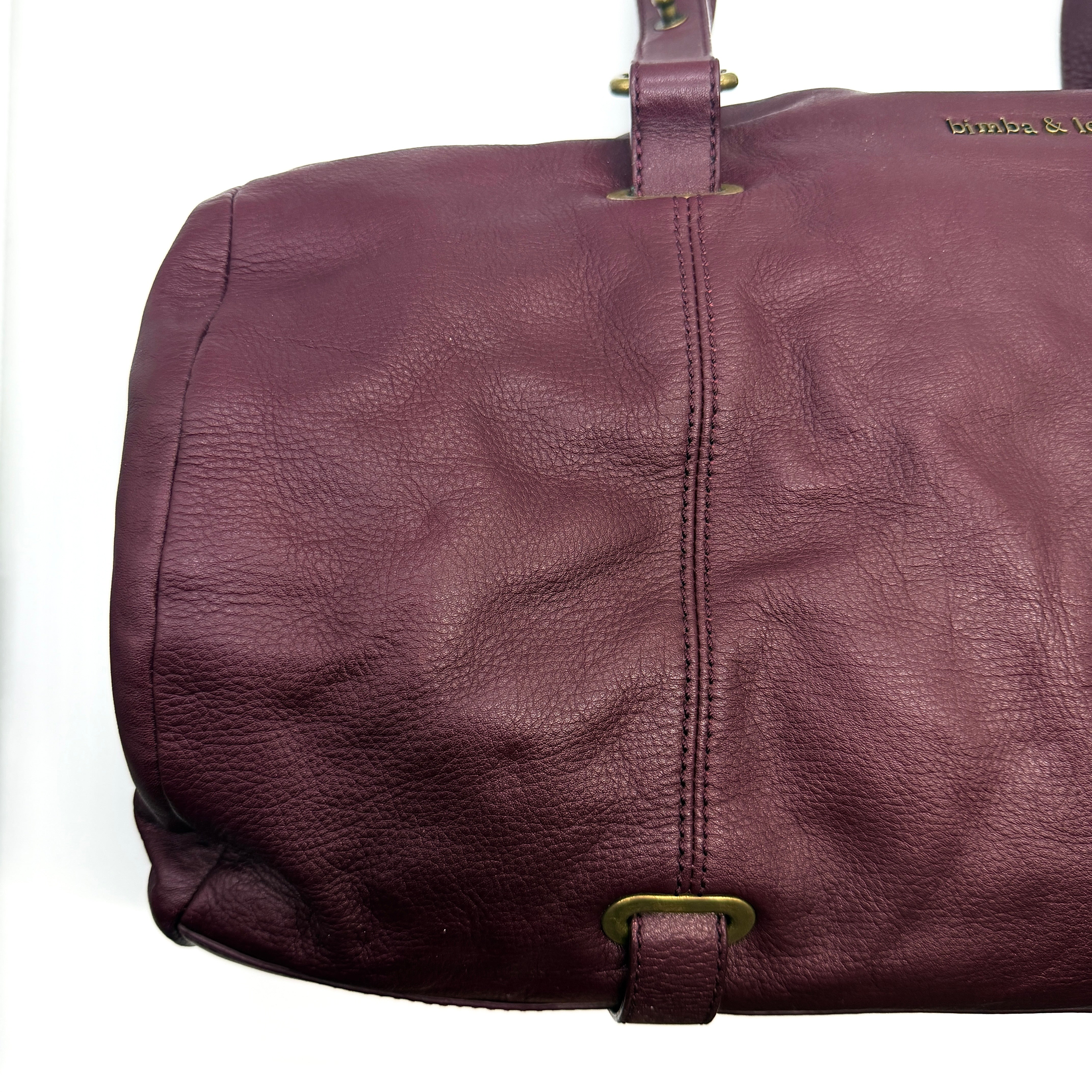 Bimba & Lola 2Way Leather Duffle Bag Burgundy