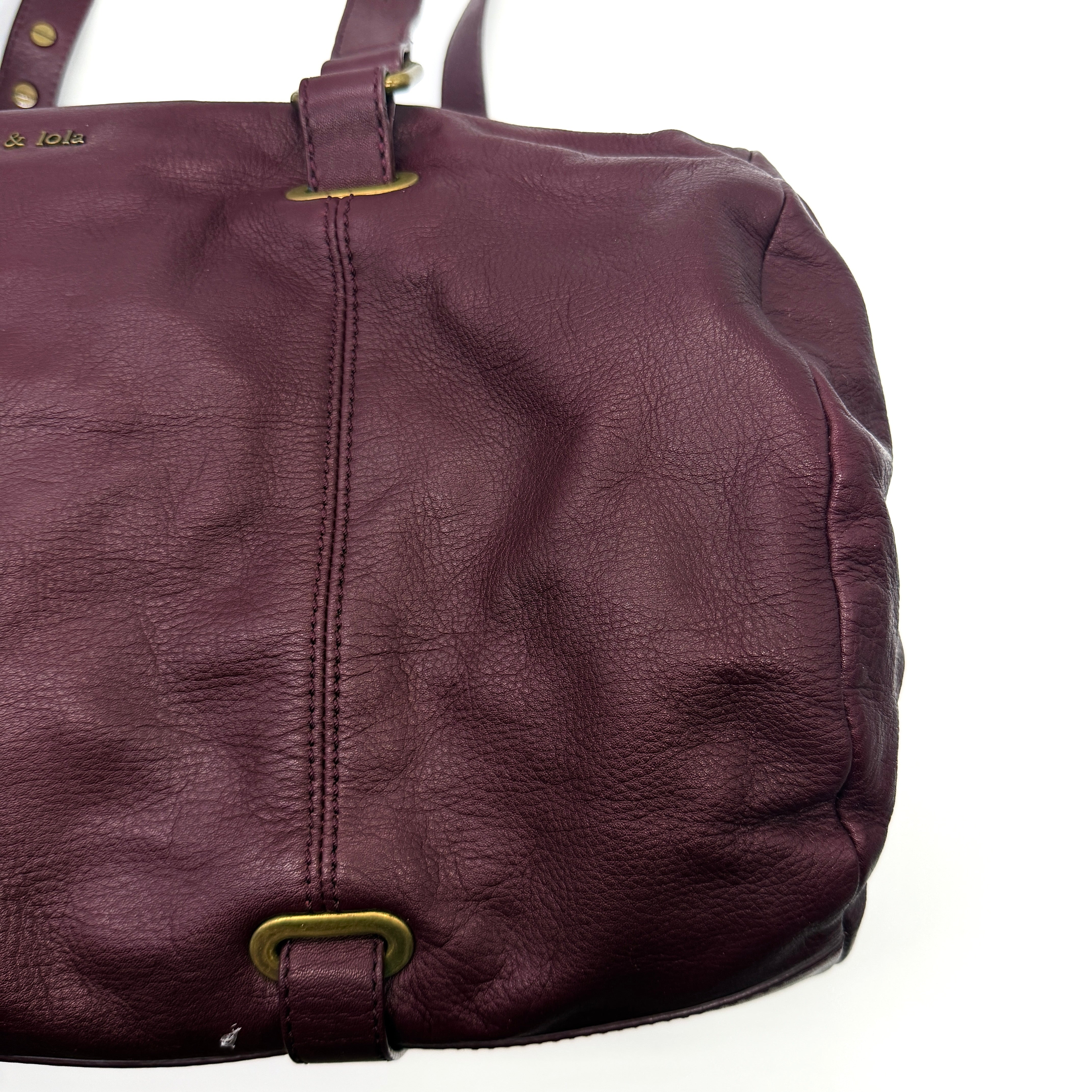 Bimba & Lola 2Way Leather Duffle Bag Burgundy