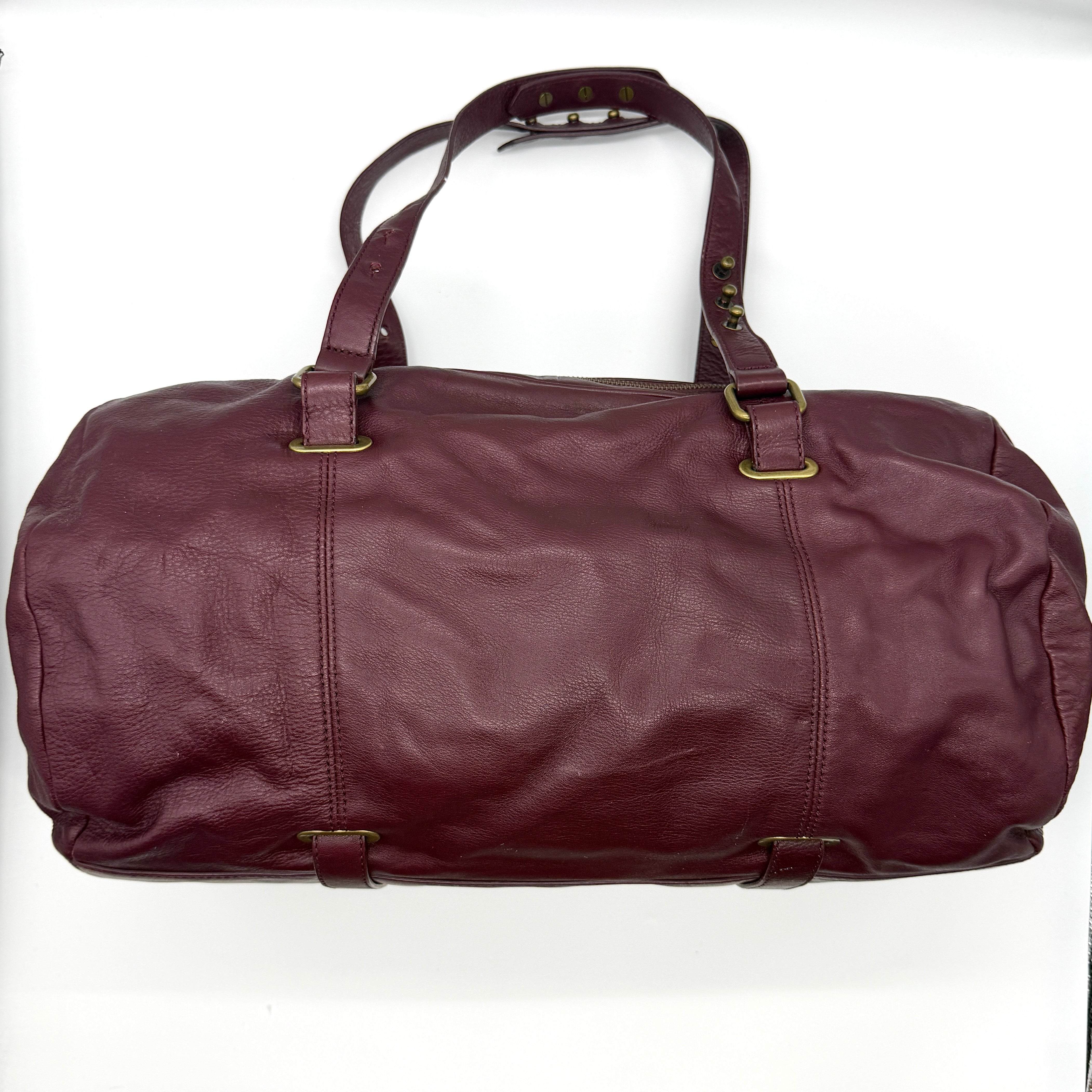 Bimba & Lola 2Way Leather Duffle Bag Burgundy