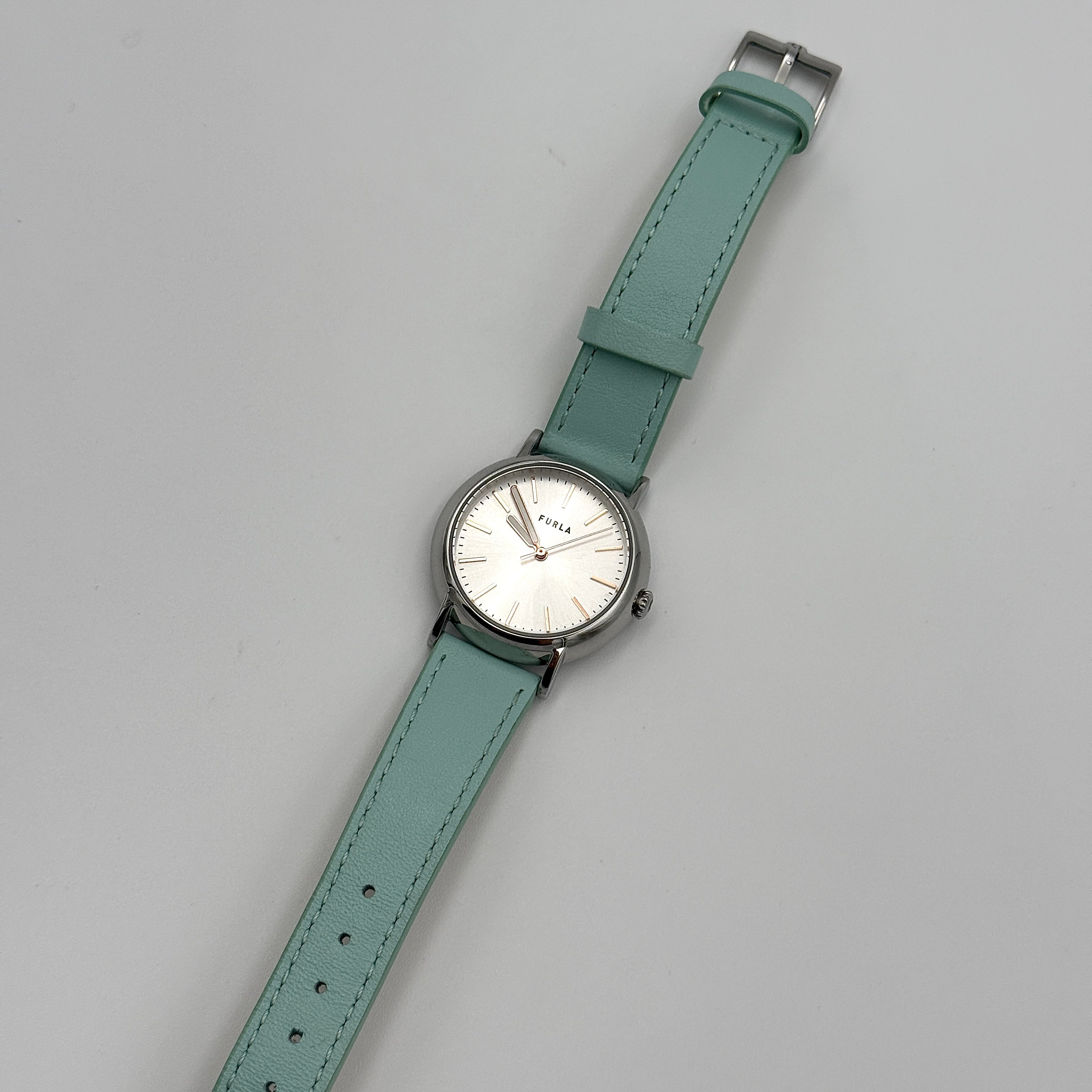 Furla Easy Shape WW00024021L1 Silver Dial Watch Tiffany Blue