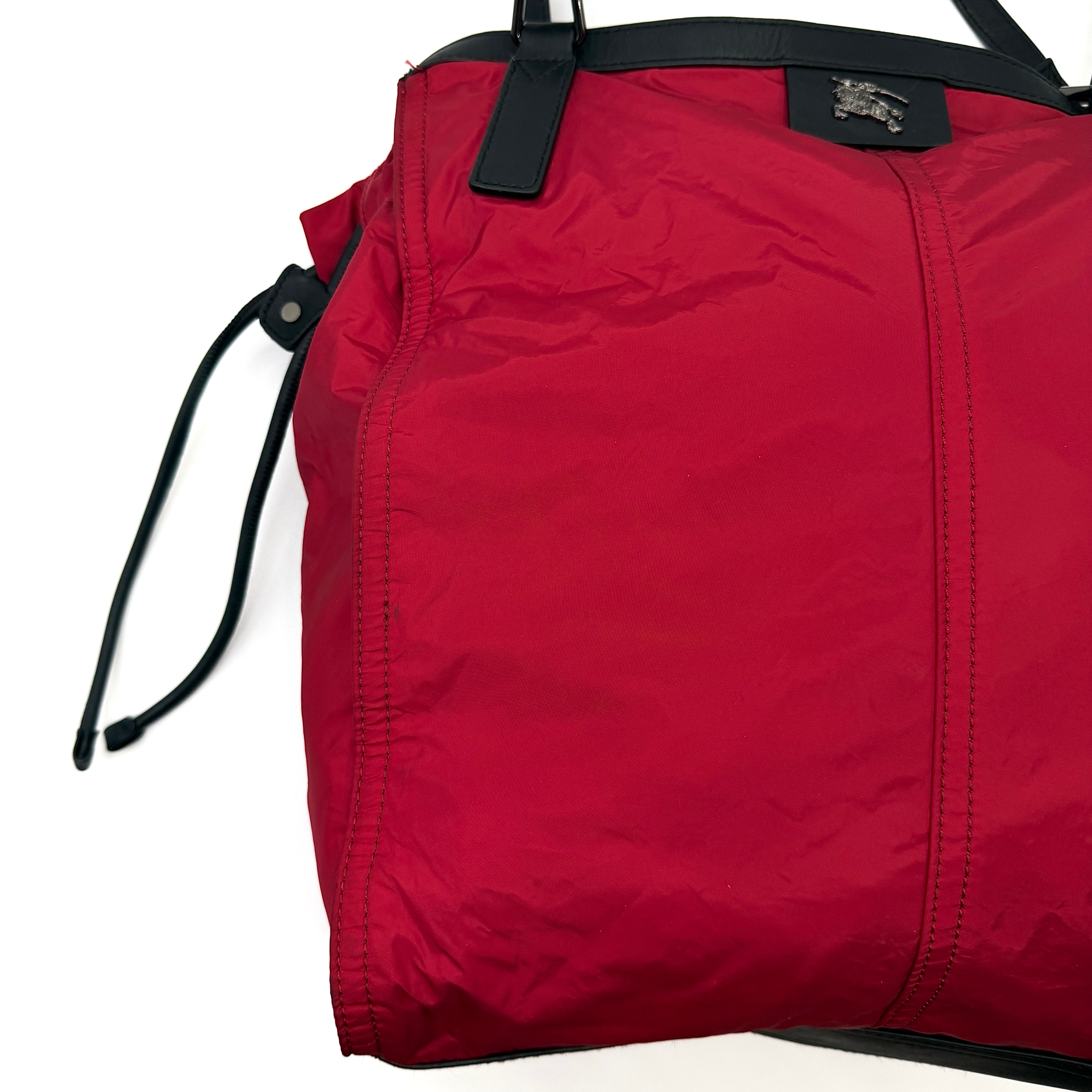 Burberry Buckleigh Nylon Tote Bag Red