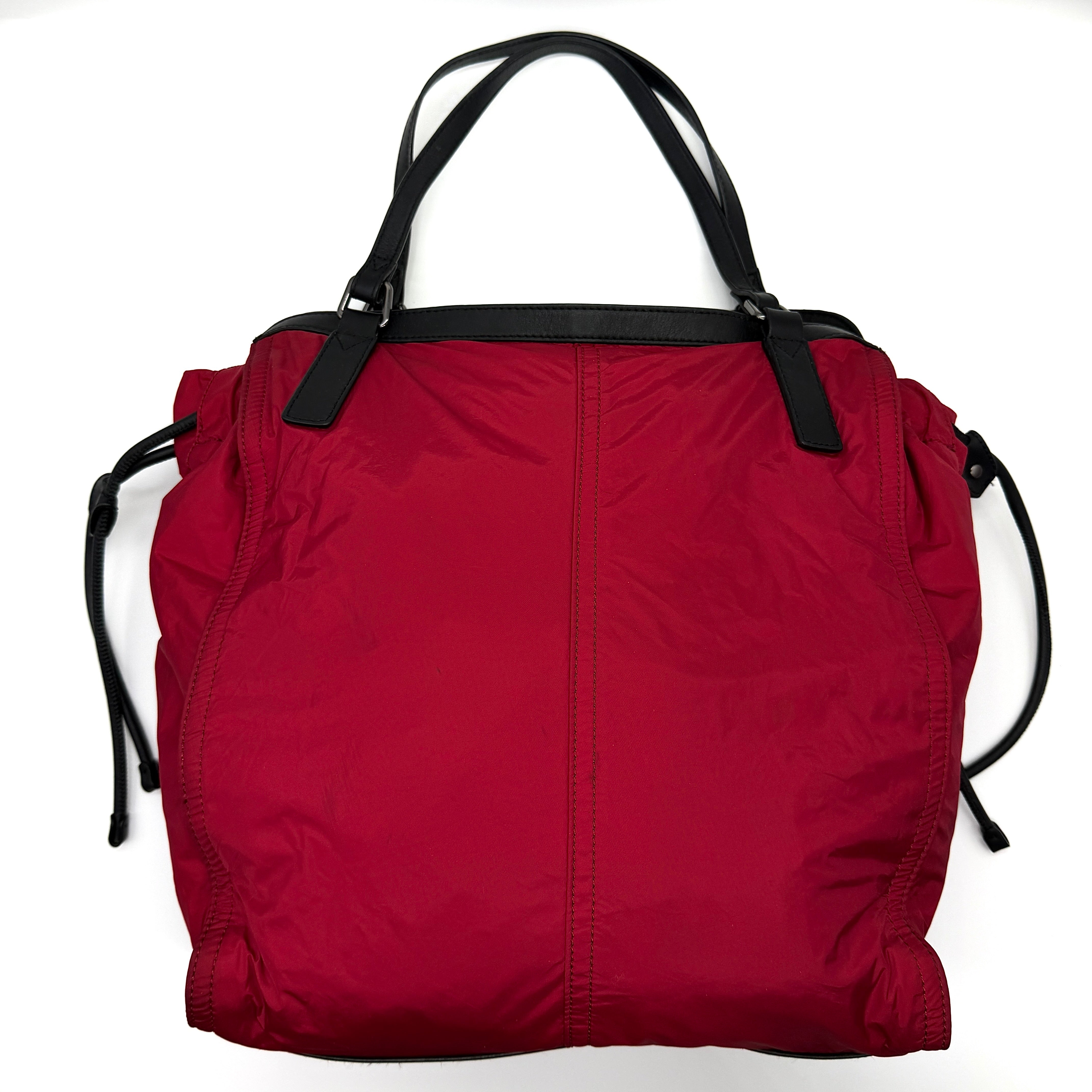 Burberry Buckleigh Nylon Tote Bag Red