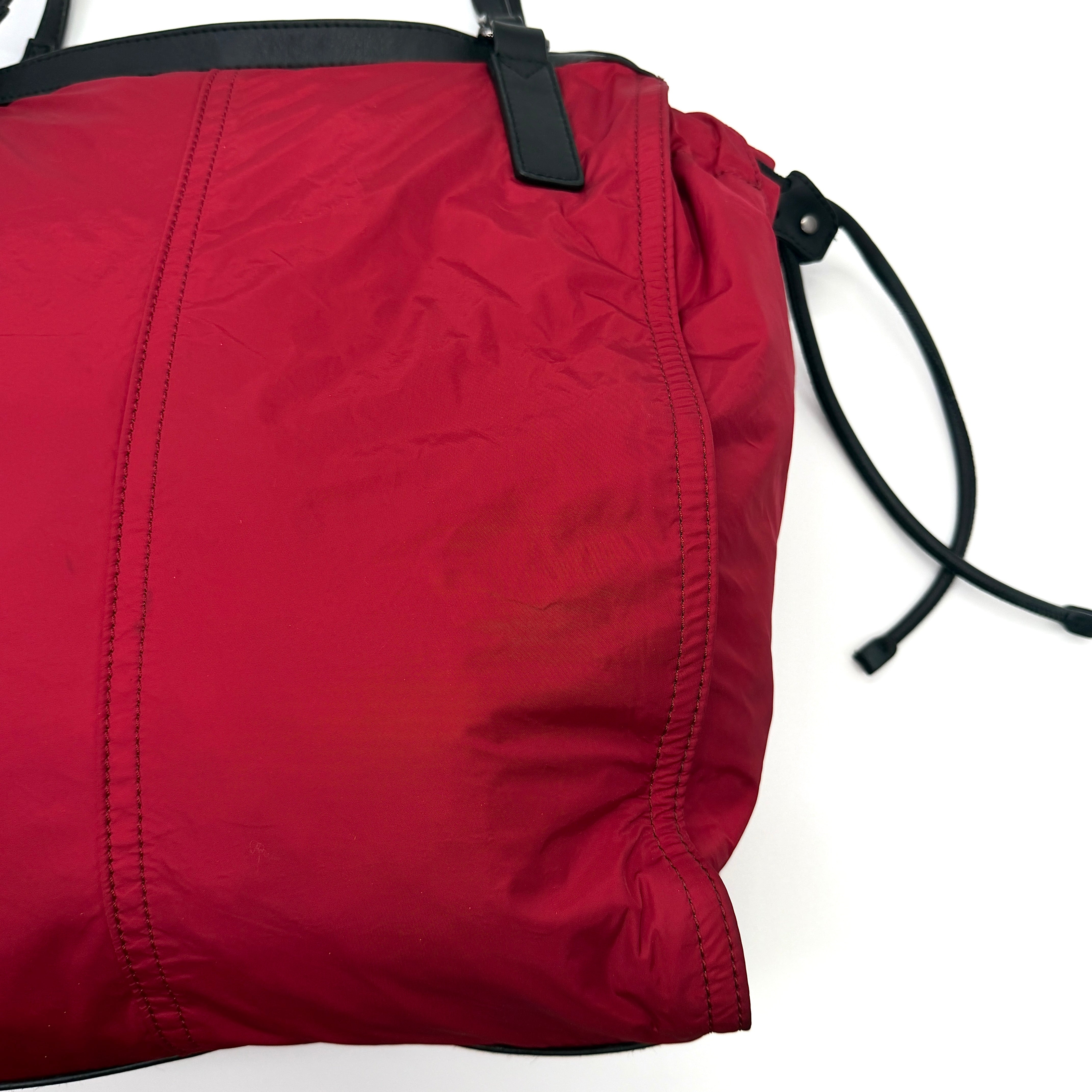 Burberry Buckleigh Nylon Tote Bag Red