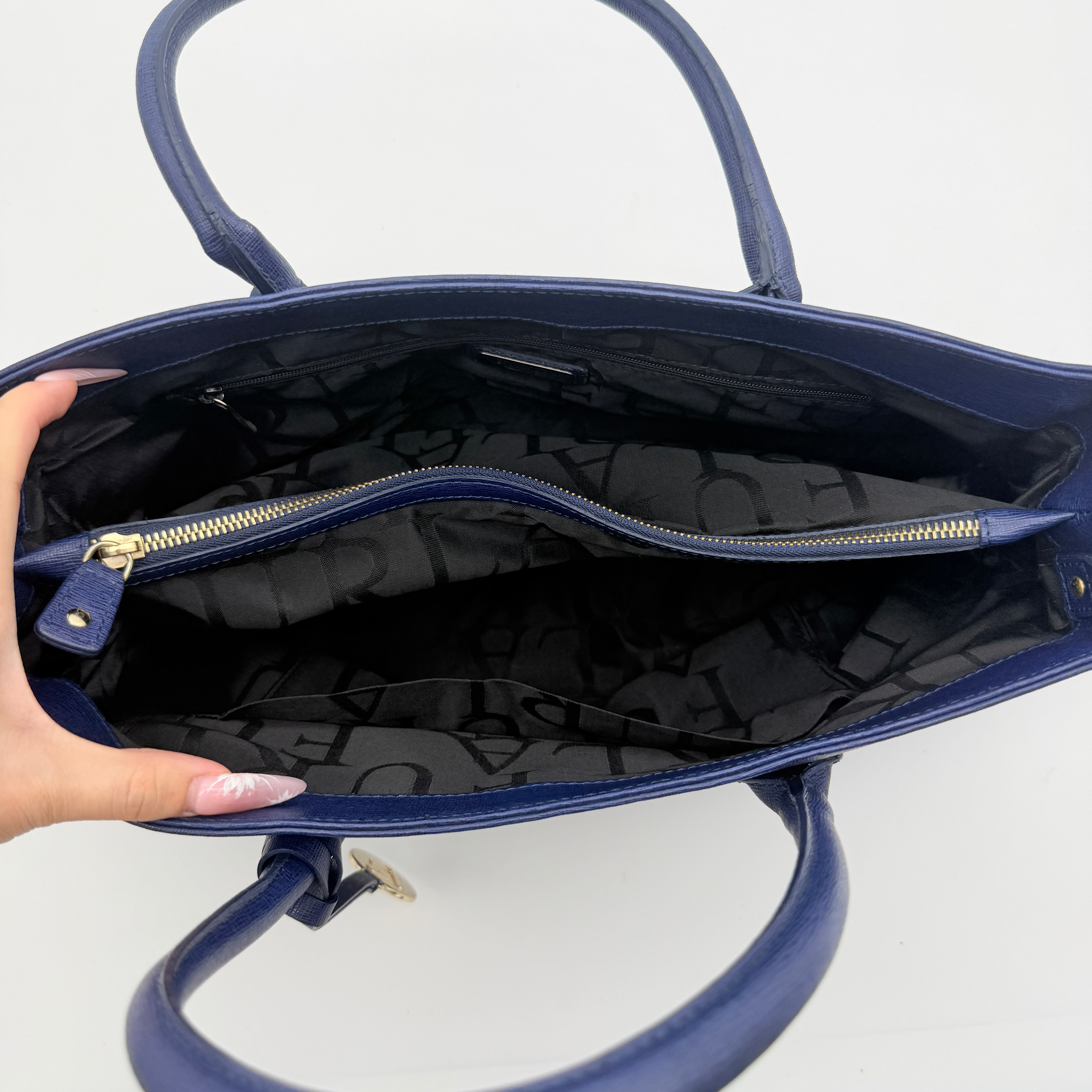 Furla 2Way Linda Tote Bag Blue