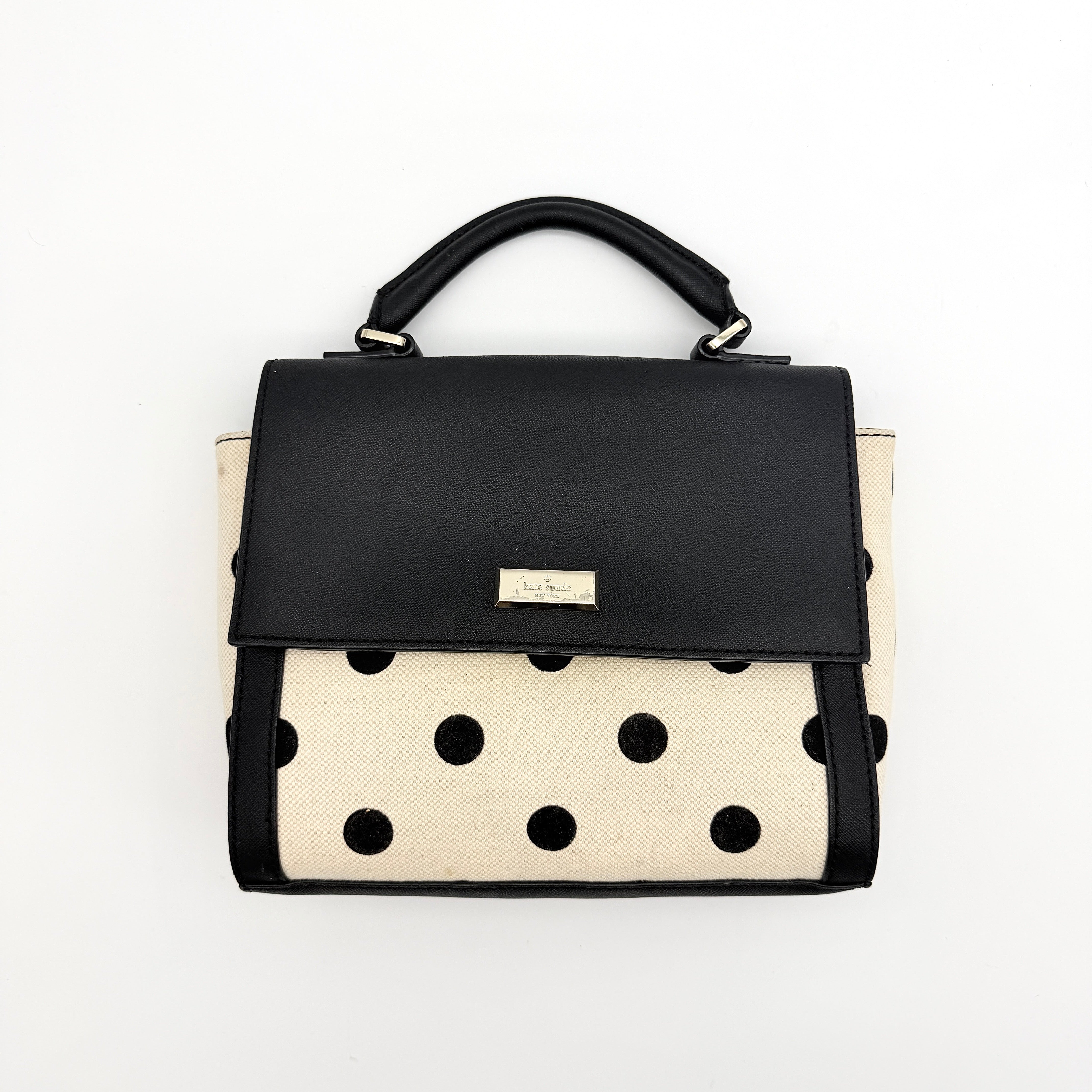 Kate Spade 2Way New York Polka Dot Handbag Black/Cream