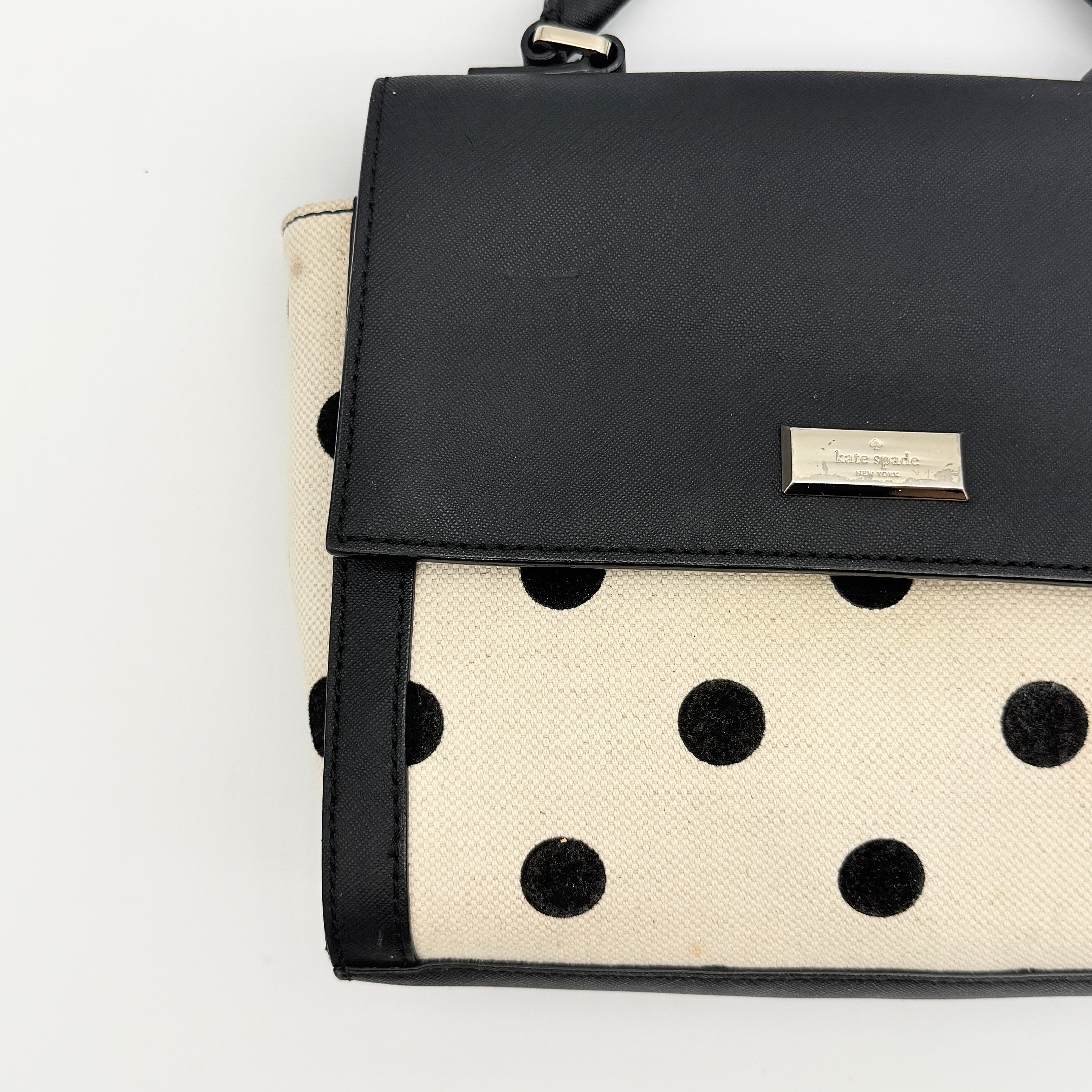 Kate Spade 2Way New York Polka Dot Handbag Black/Cream