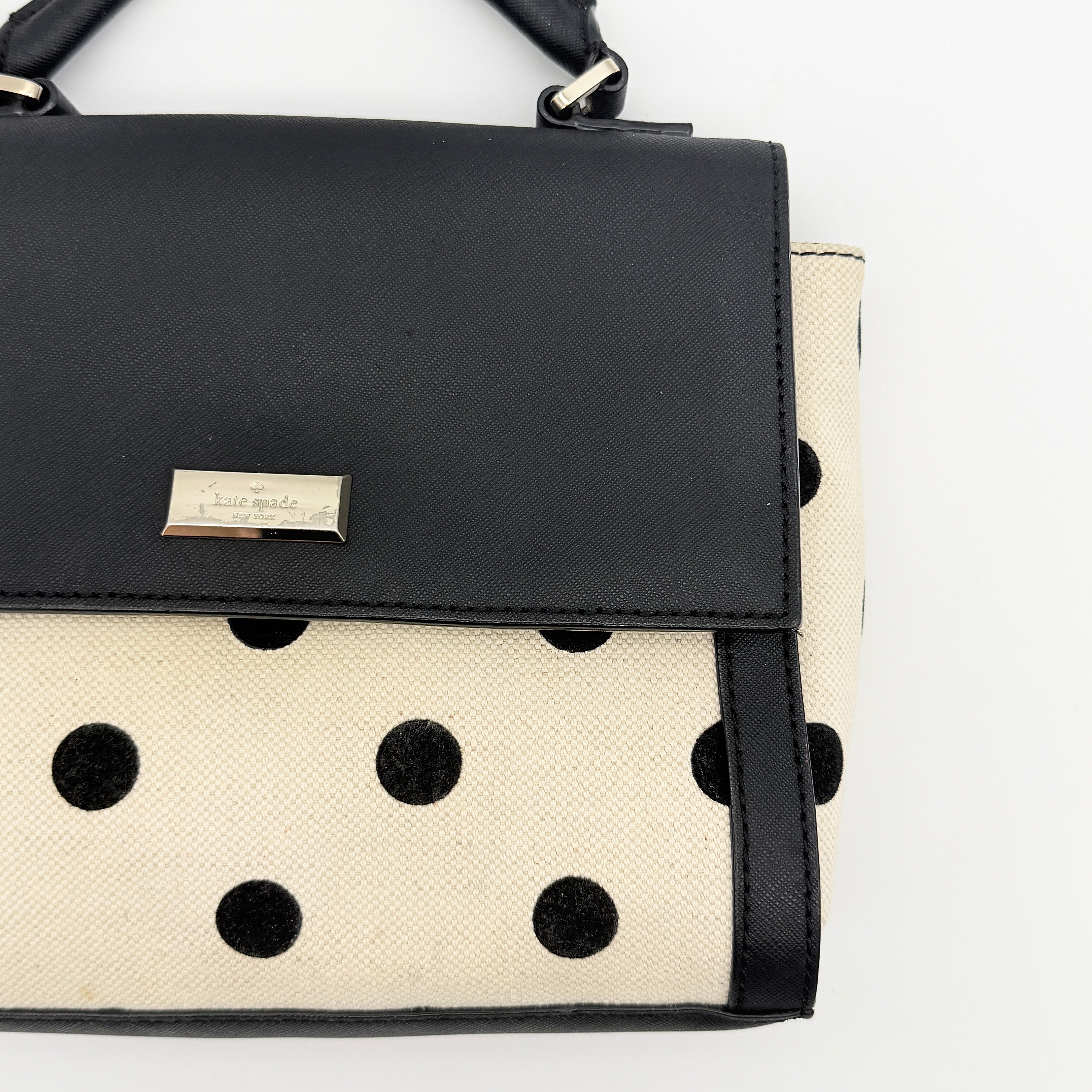 Kate Spade 2Way New York Polka Dot Handbag Black/Cream