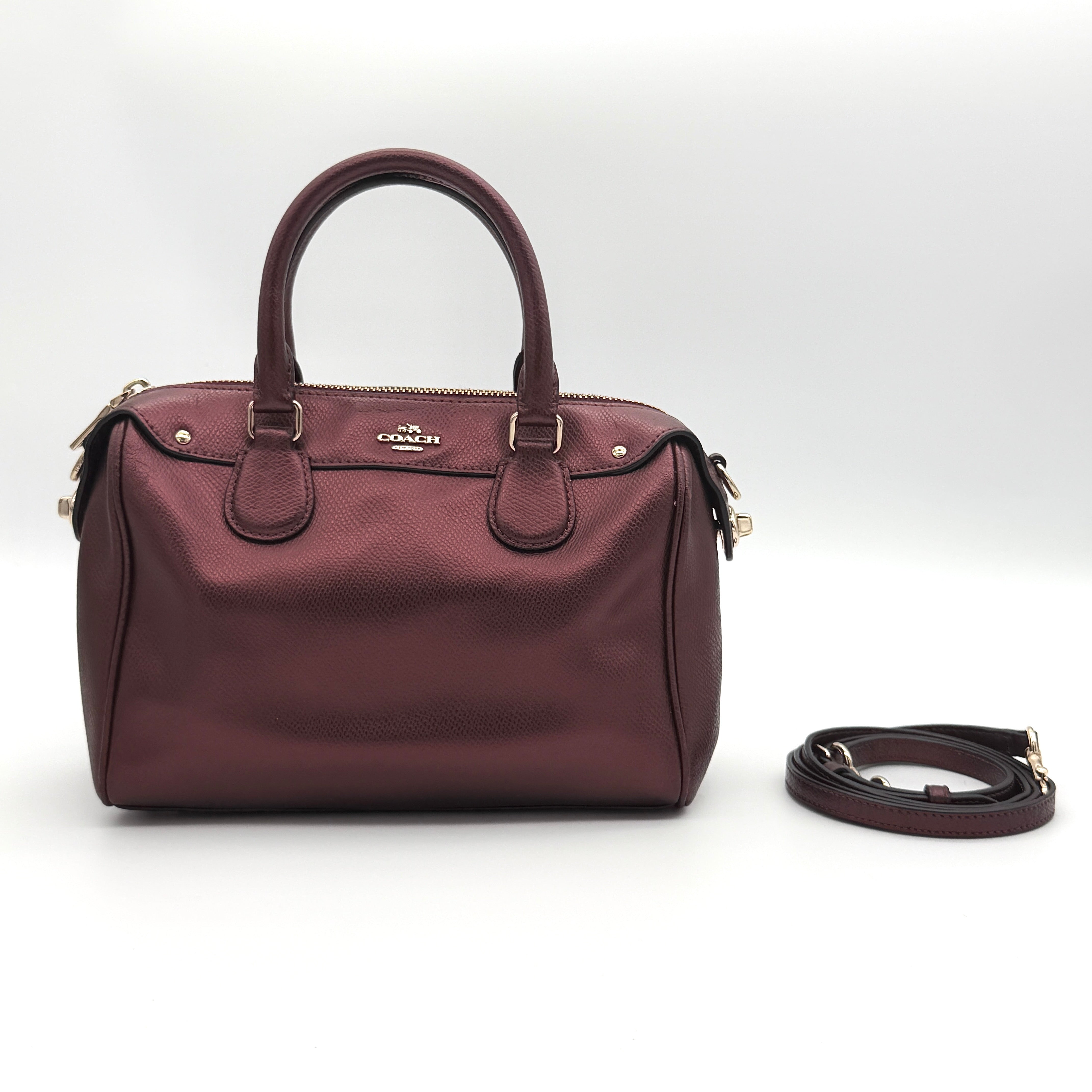Coach 2Way Signature Mini Bennett Boston Bag Burgundy