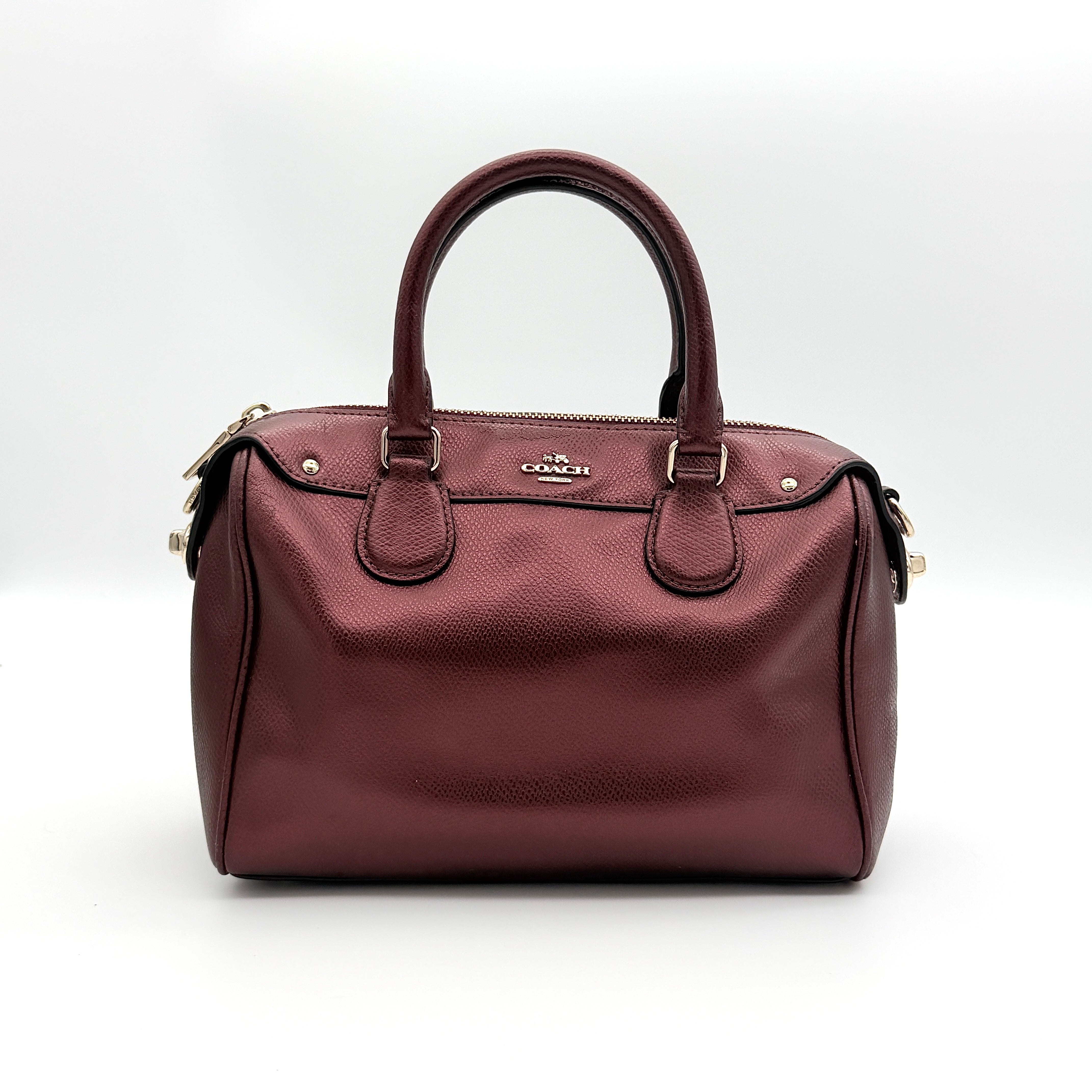 Coach 2Way Signature Mini Bennett Boston Bag Burgundy