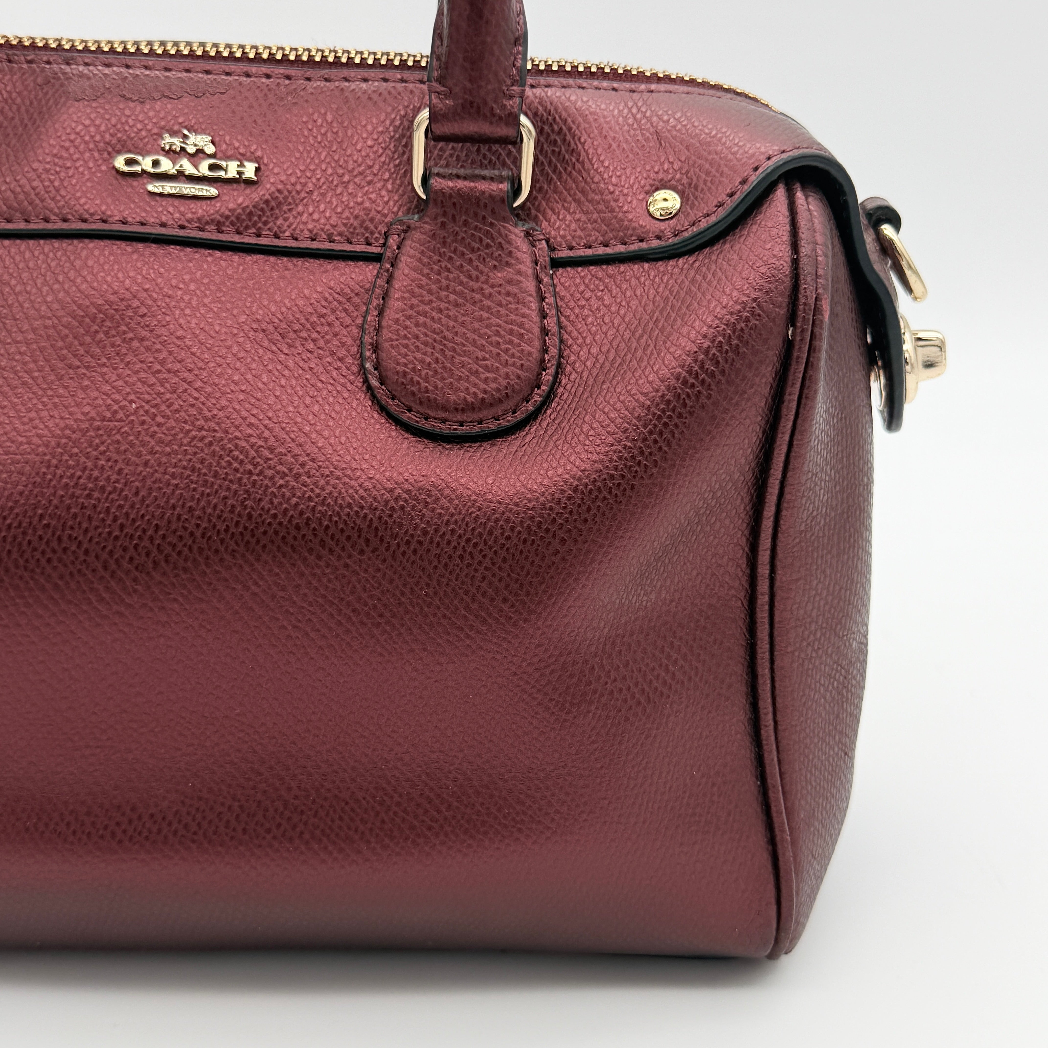 Coach 2Way Signature Mini Bennett Boston Bag Burgundy
