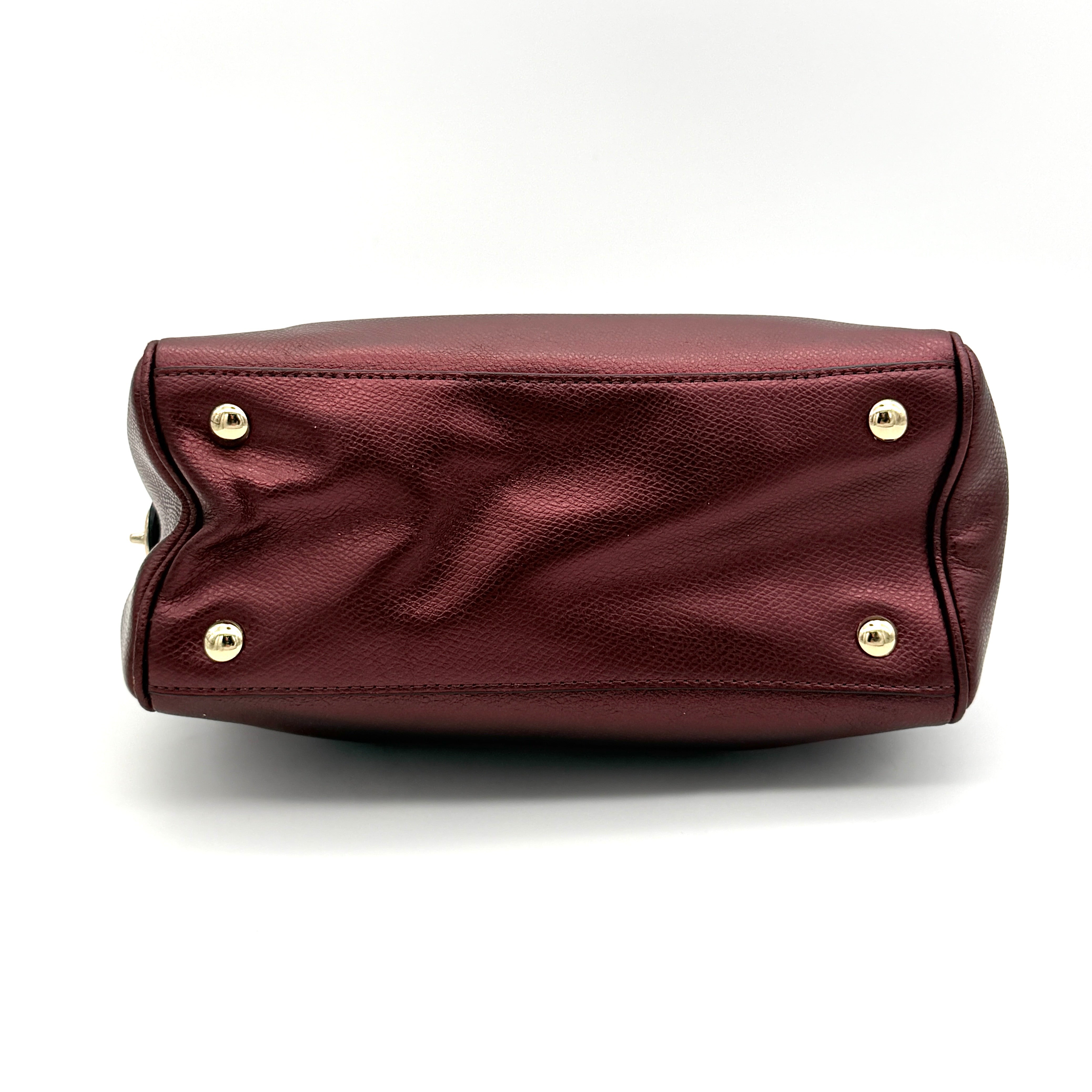 Coach 2Way Signature Mini Bennett Boston Bag Burgundy