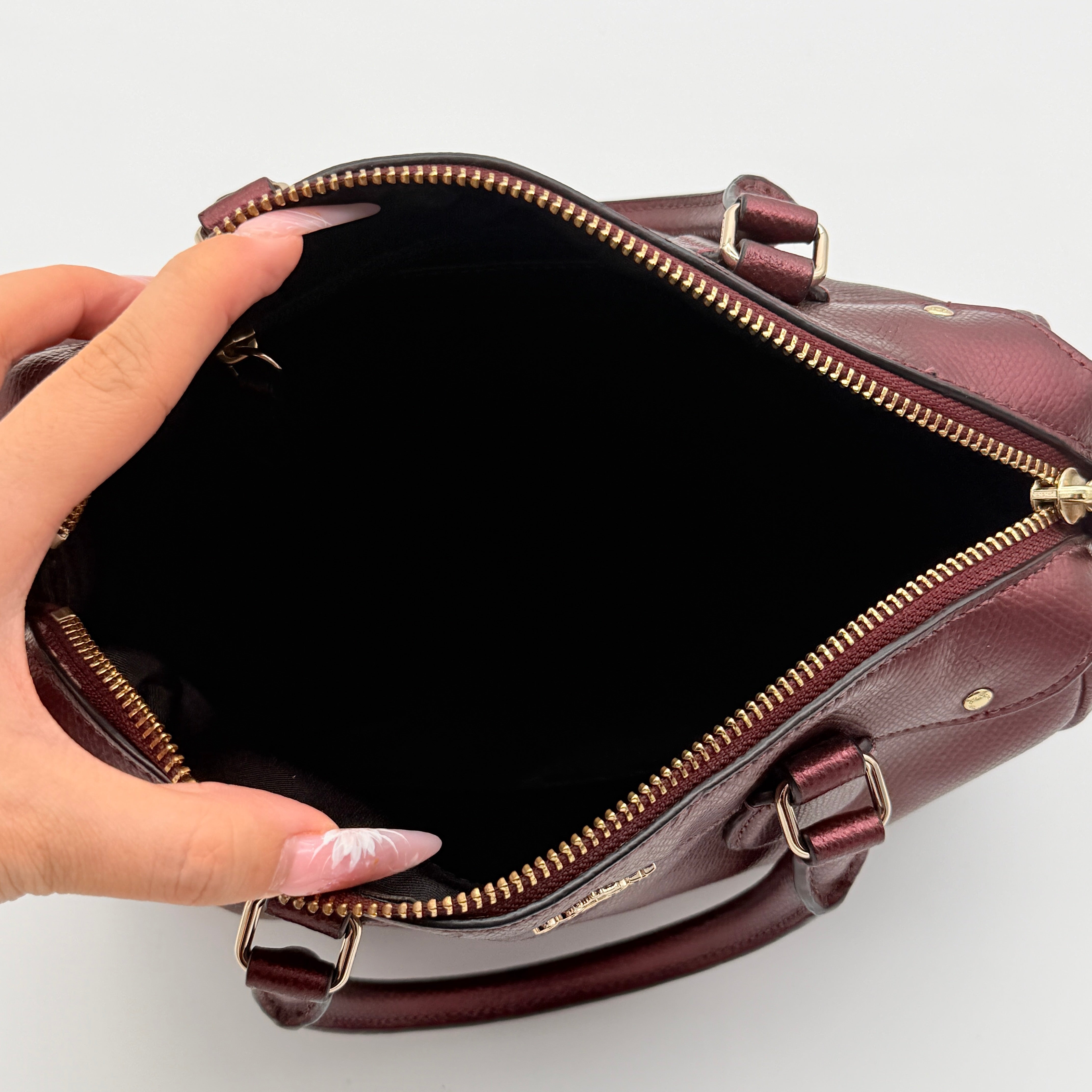 Coach 2Way Signature Mini Bennett Boston Bag Burgundy