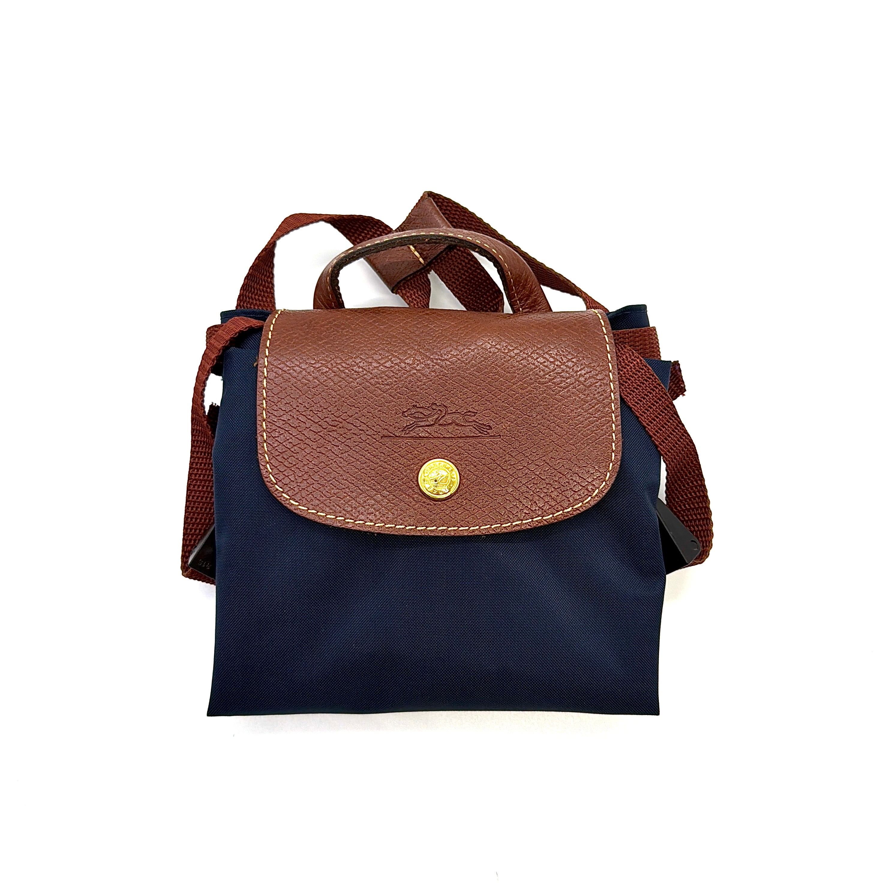 Longchamp Le Pliage Original Backpack Blue/Brown (Foldable)