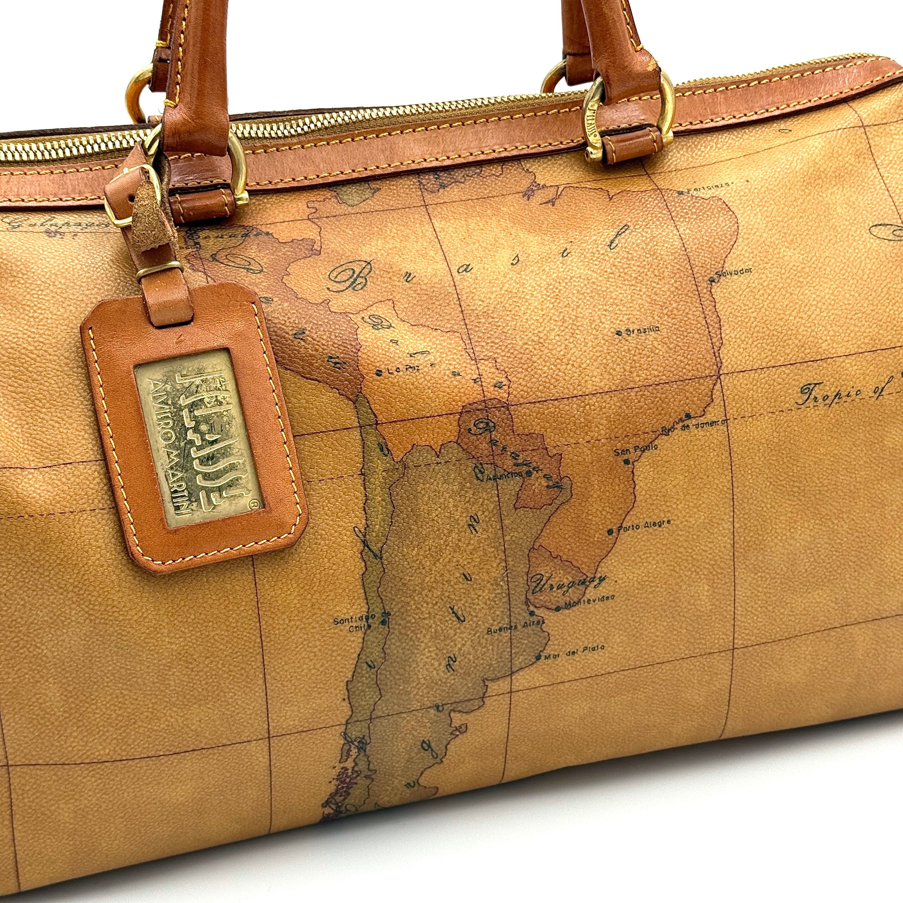 Alviero Martini 1A Classe Geo Boston Bag Tan
