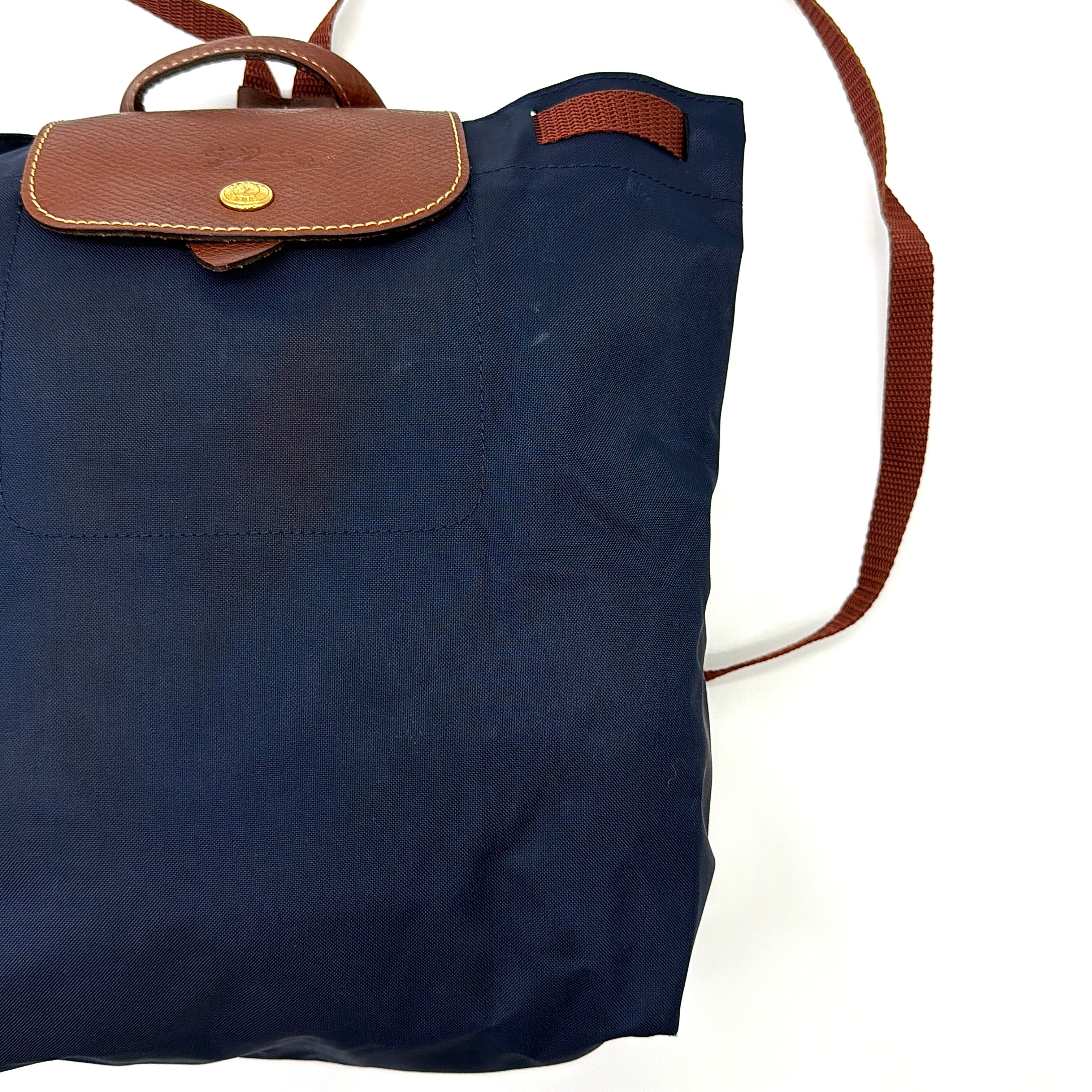 Longchamp Le Pliage Original Backpack Blue/Brown (Foldable)