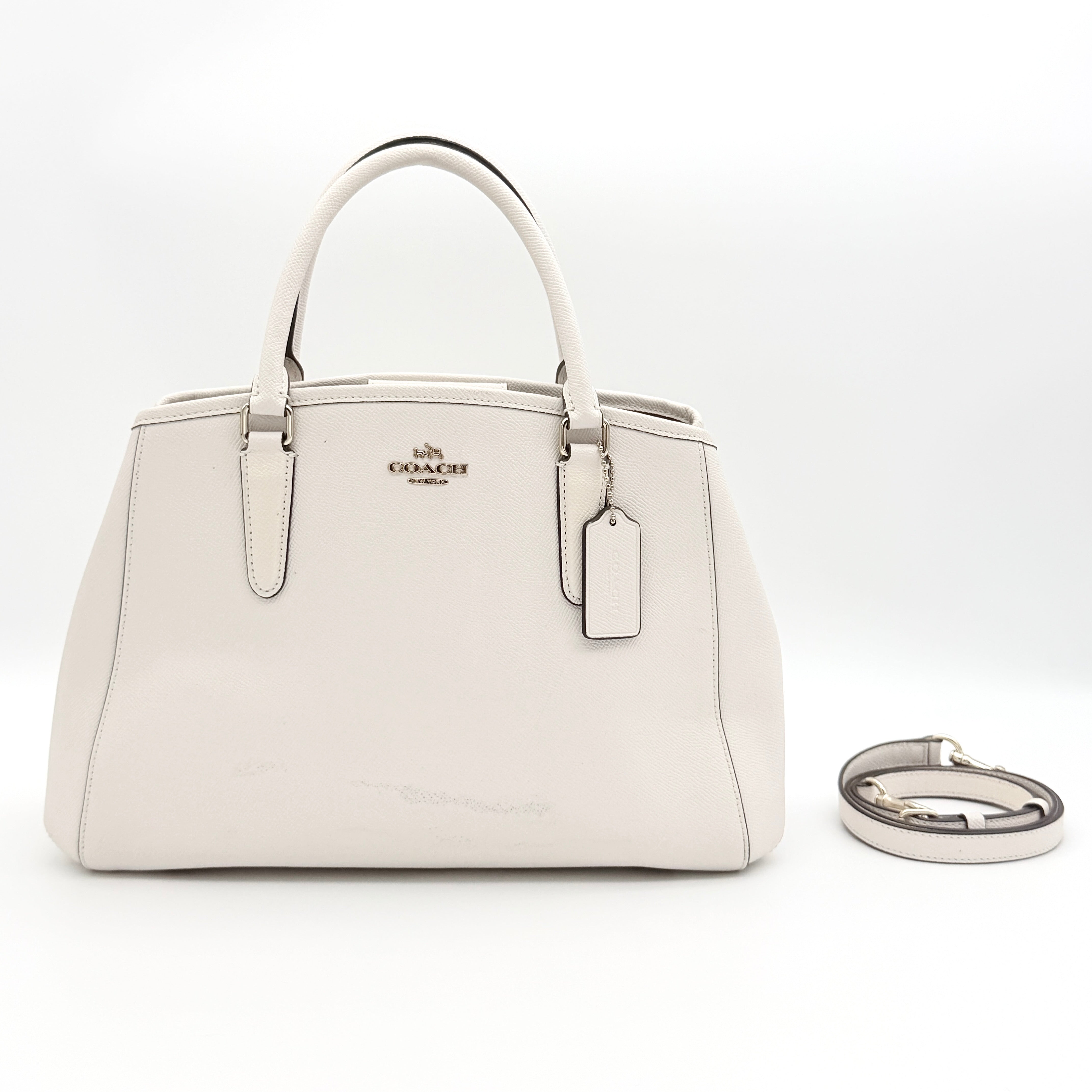 Coach 2Way Signature Sage Carryall Shoulder Bag White