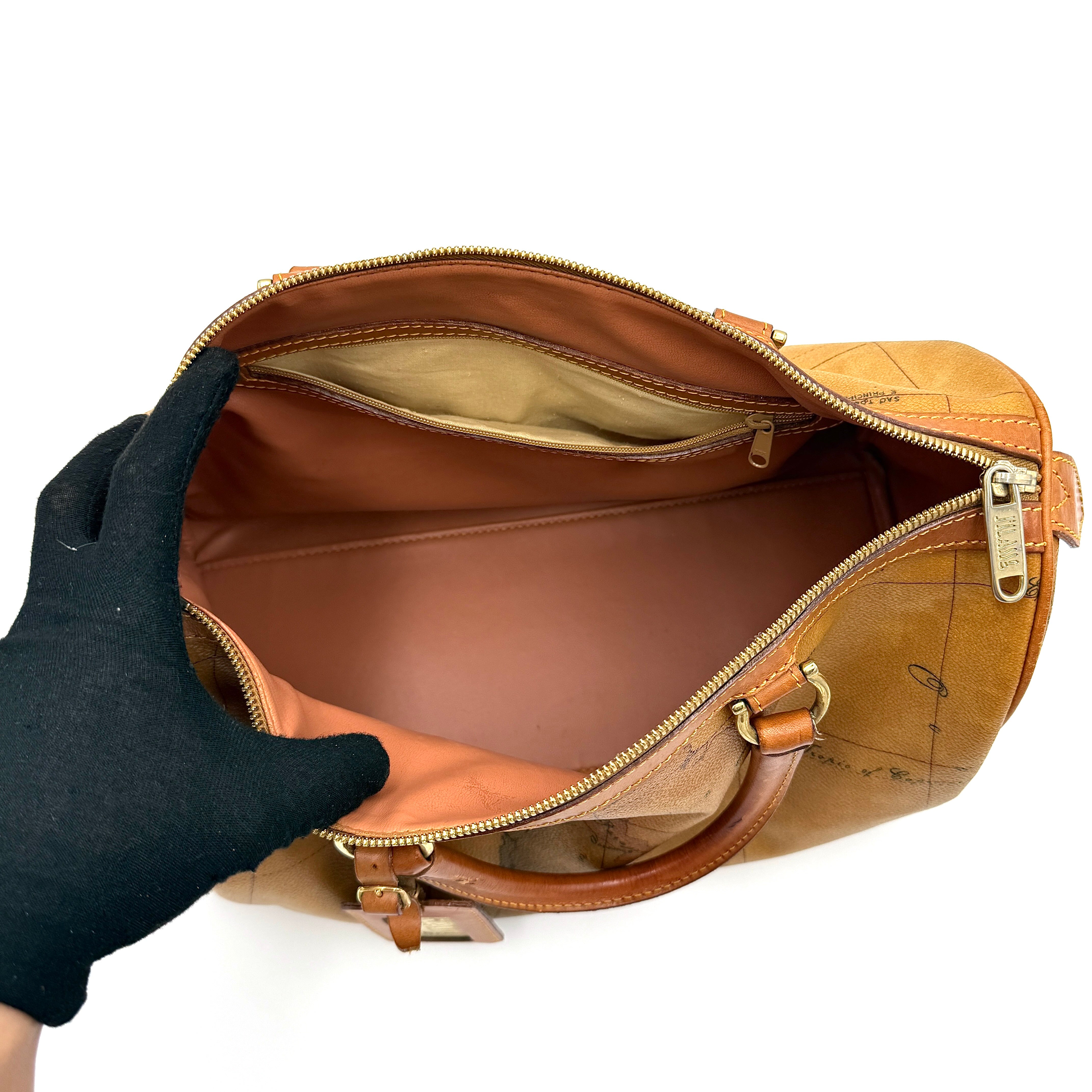 Alviero Martini 1A Classe Geo Boston Bag Tan