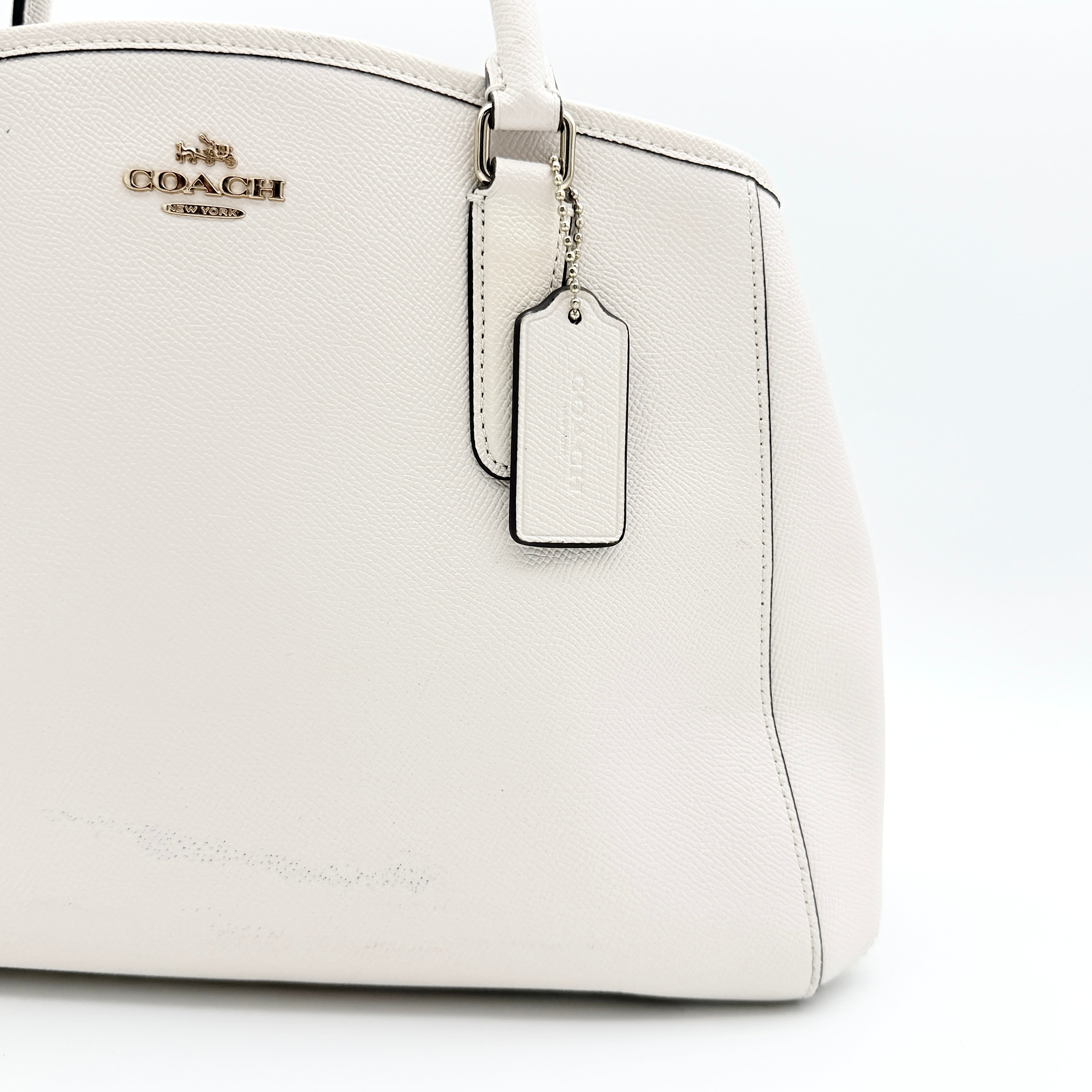 Coach 2Way Signature Sage Carryall Shoulder Bag White