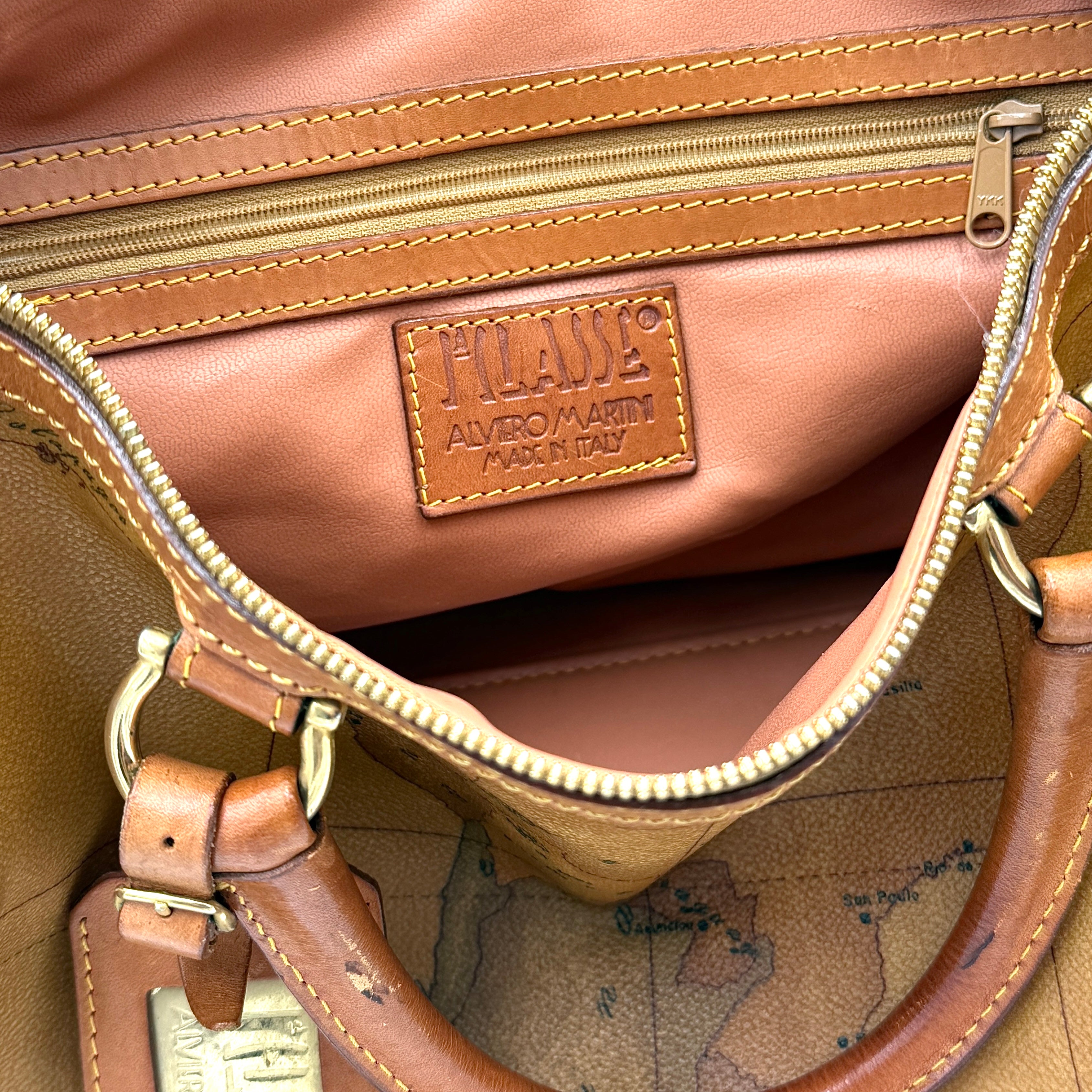 Alviero Martini 1A Classe Geo Boston Bag Tan