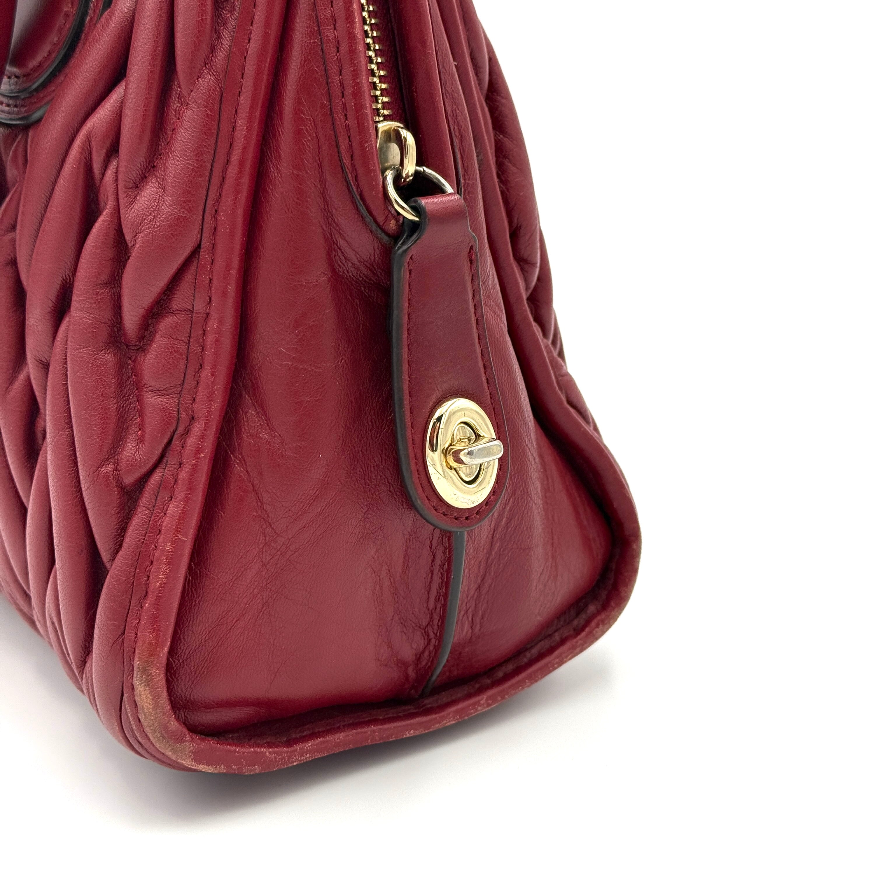 Coach Nolita Matelasse Handbag Red