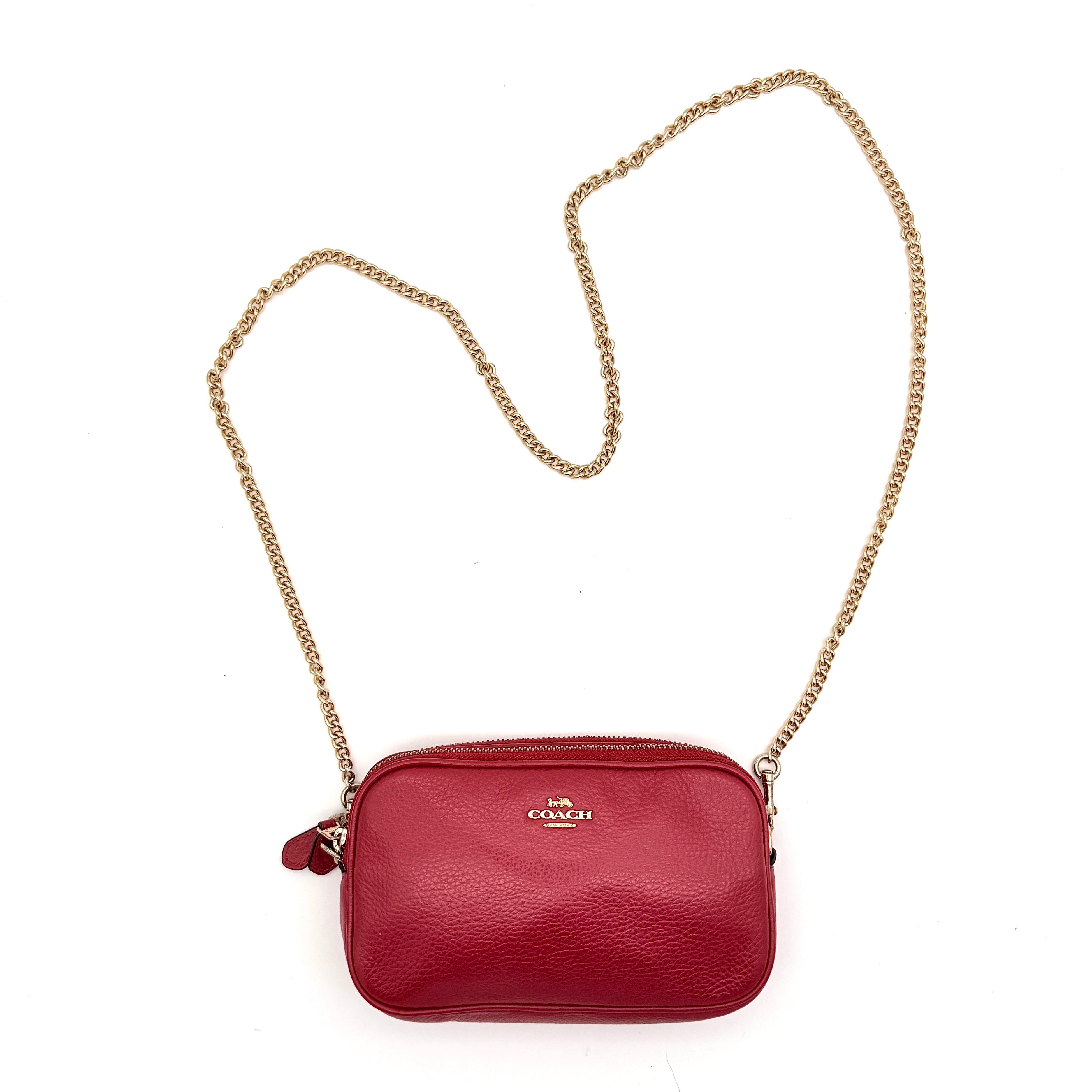 Coach Chain Camera Crossbody Bag Red