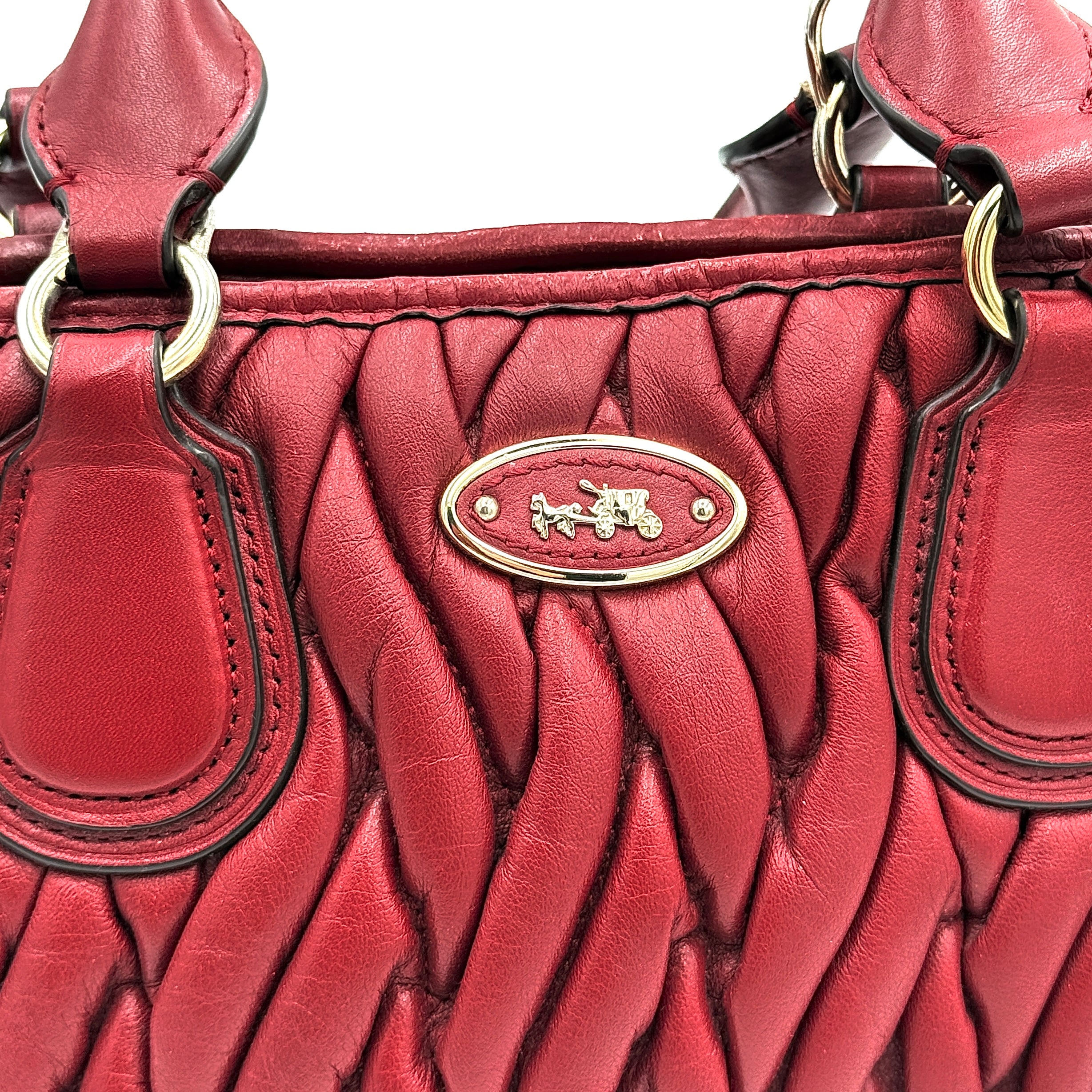 Coach Nolita Matelasse Handbag Red