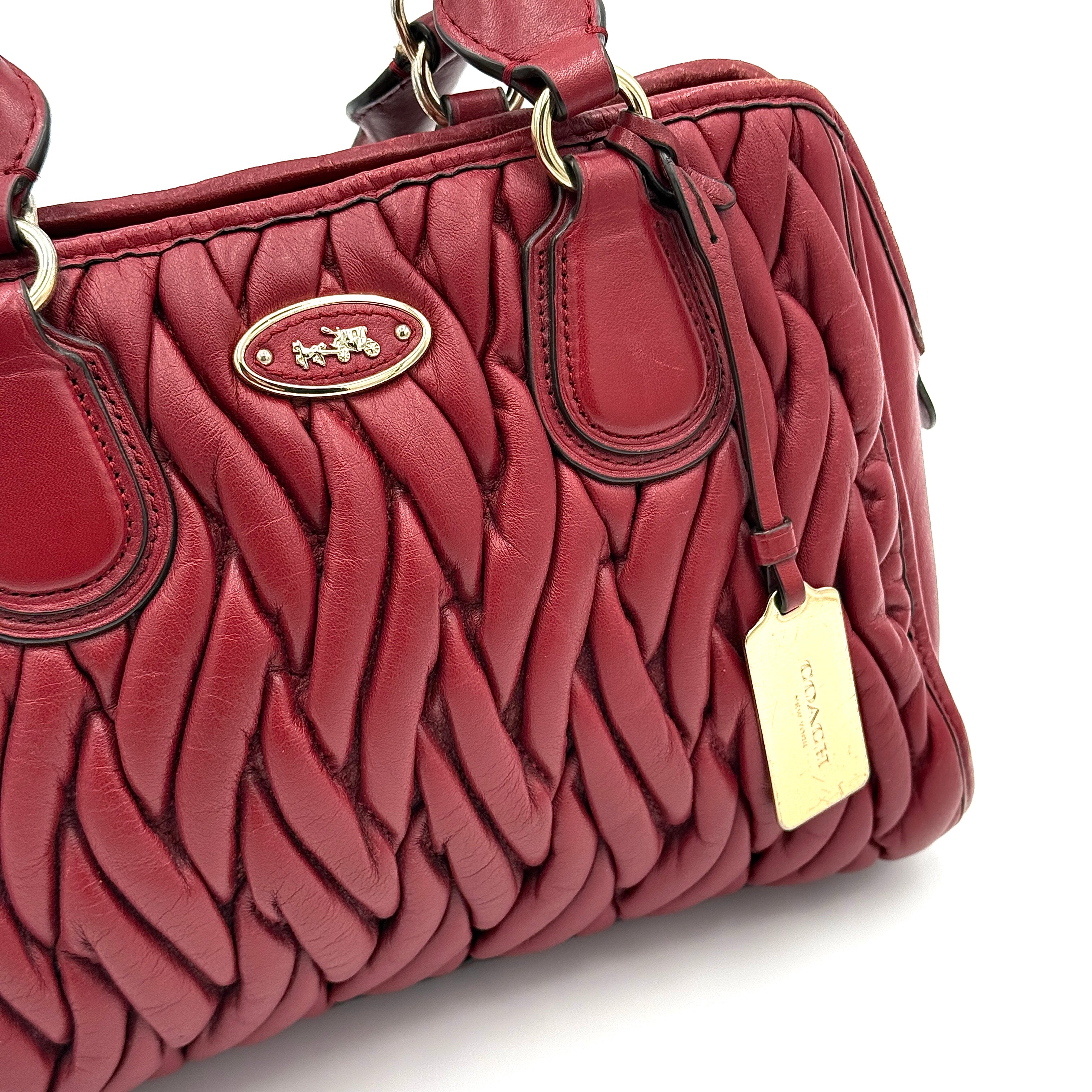 Coach Nolita Matelasse Handbag Red