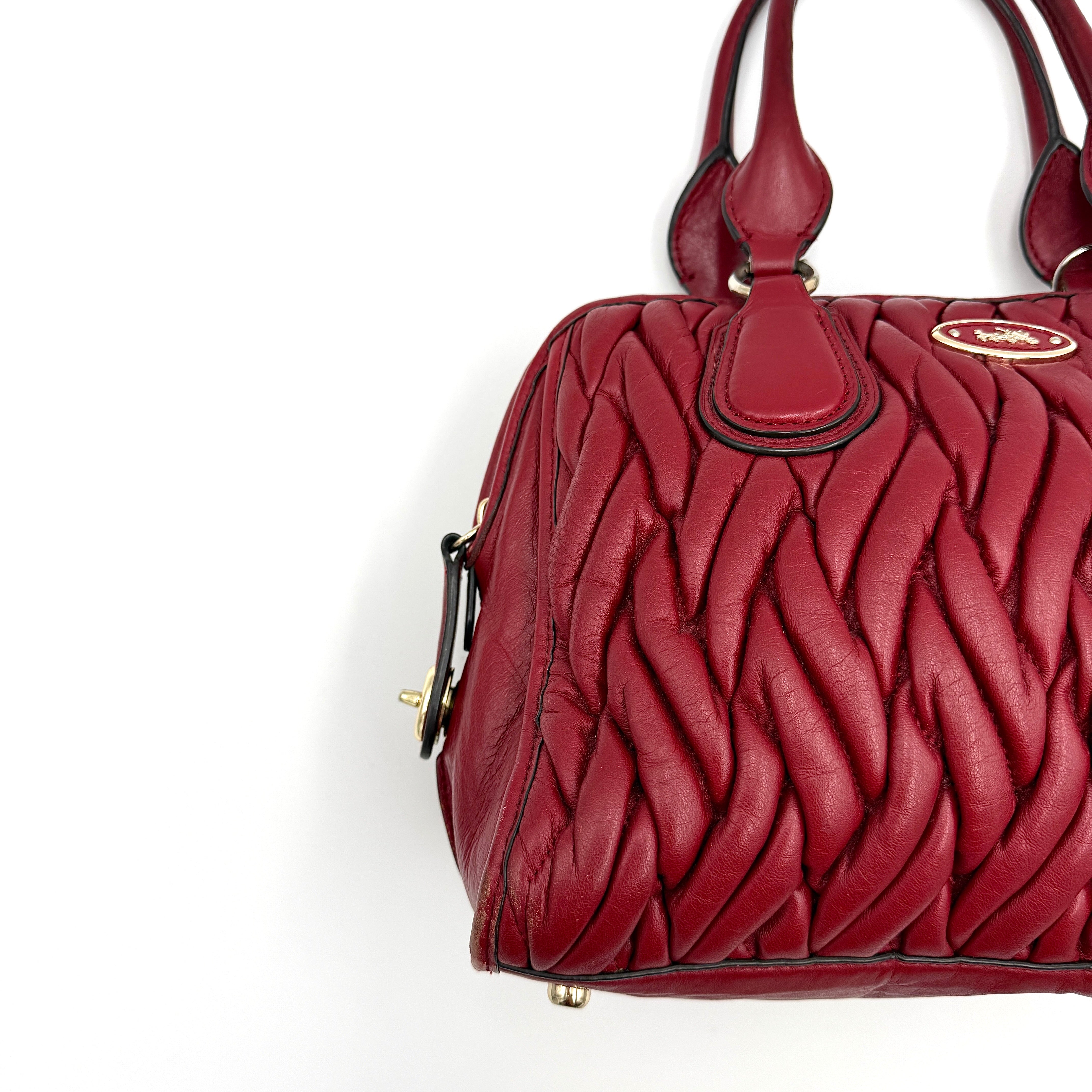 Coach Nolita Matelasse Handbag Red