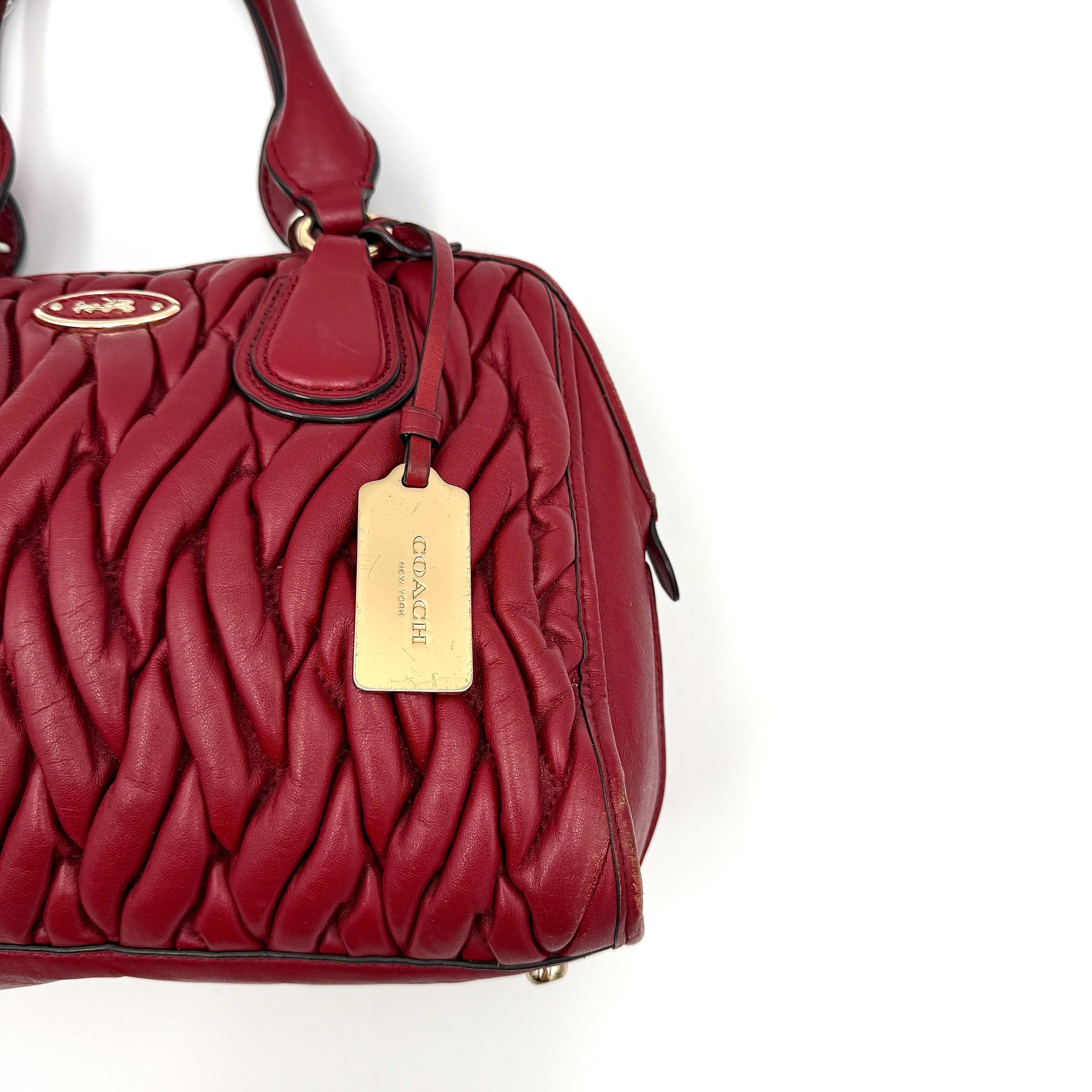 Coach Nolita Matelasse Handbag Red