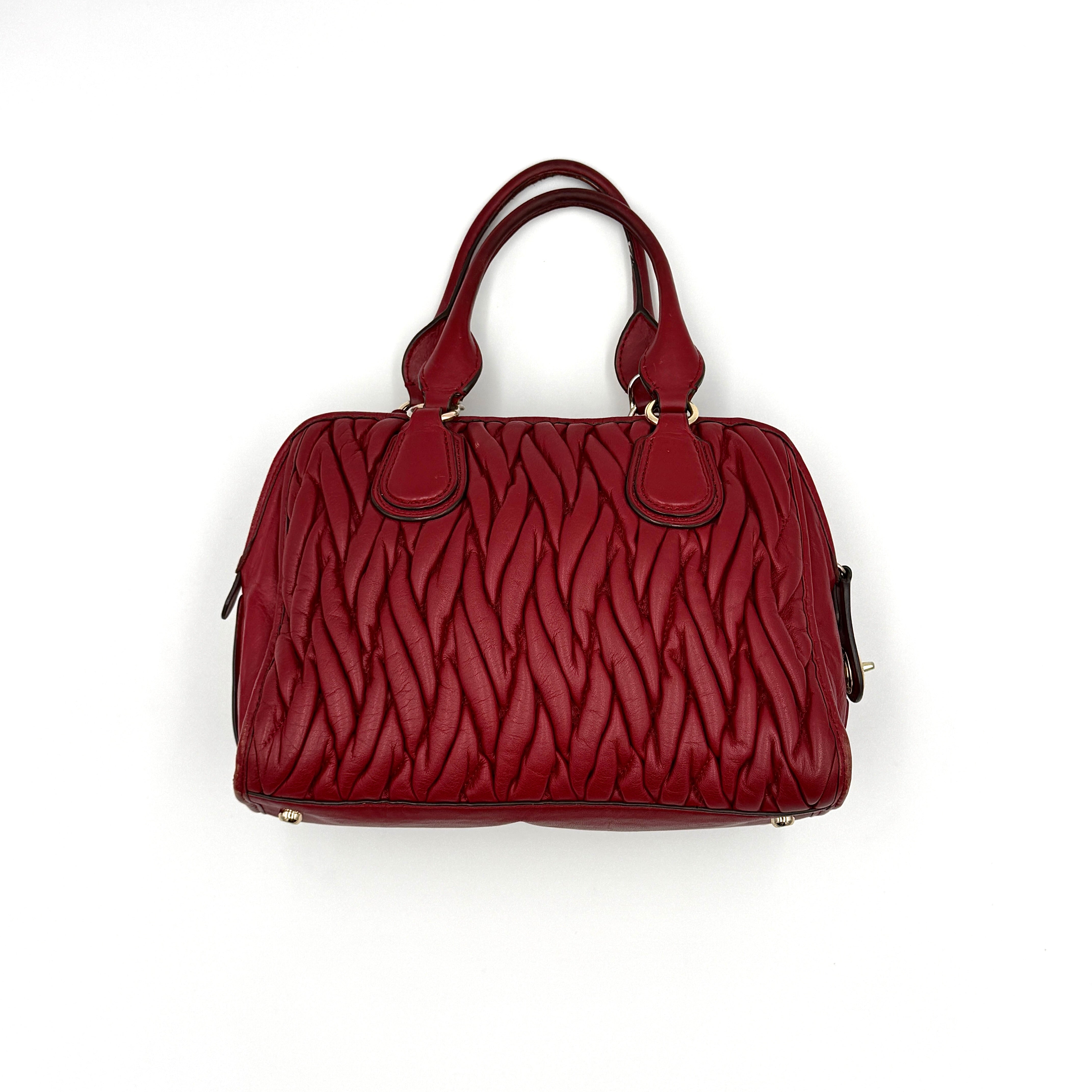 Coach Nolita Matelasse Handbag Red